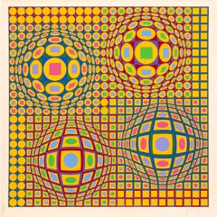 Quadrature, OP Art Screenprint by Vasarely