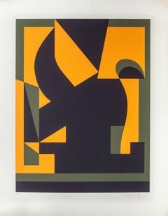 Santorini A, Abstrakte Lithographie von Victor Vasarely