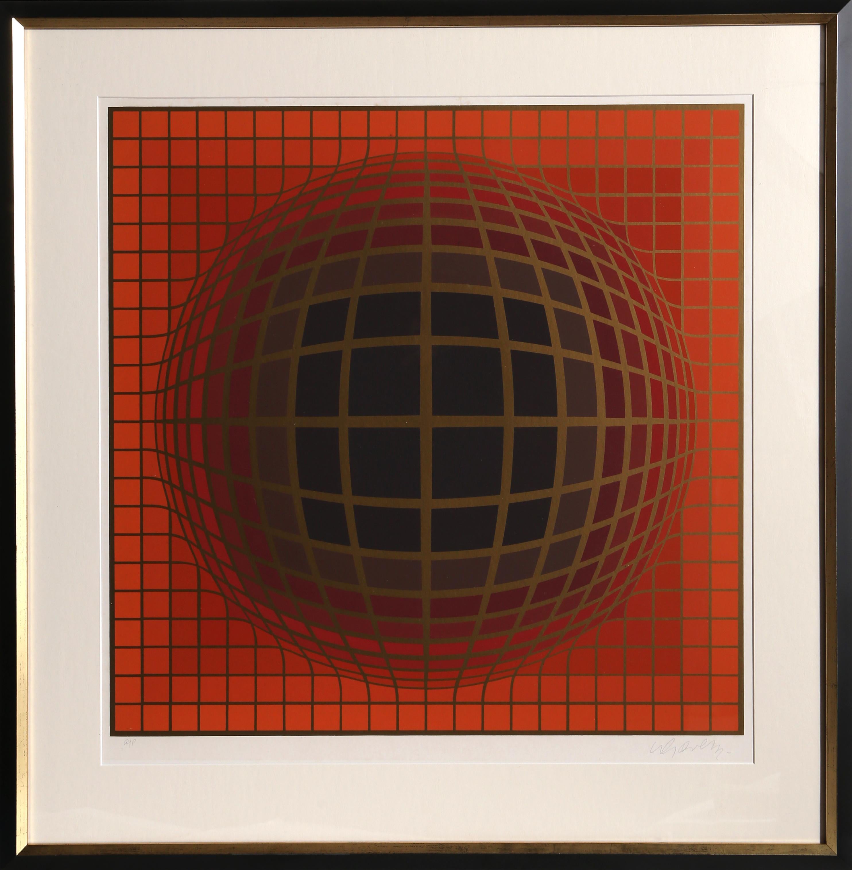 Victor Vasarely Abstract Print - Series 1, Framed OP Art Screenprint by Vasarely