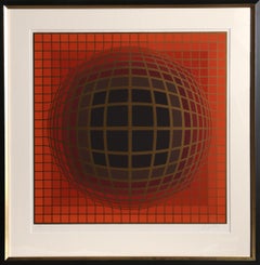 Series 1, Framed OP Art Screenprint by Vasarely