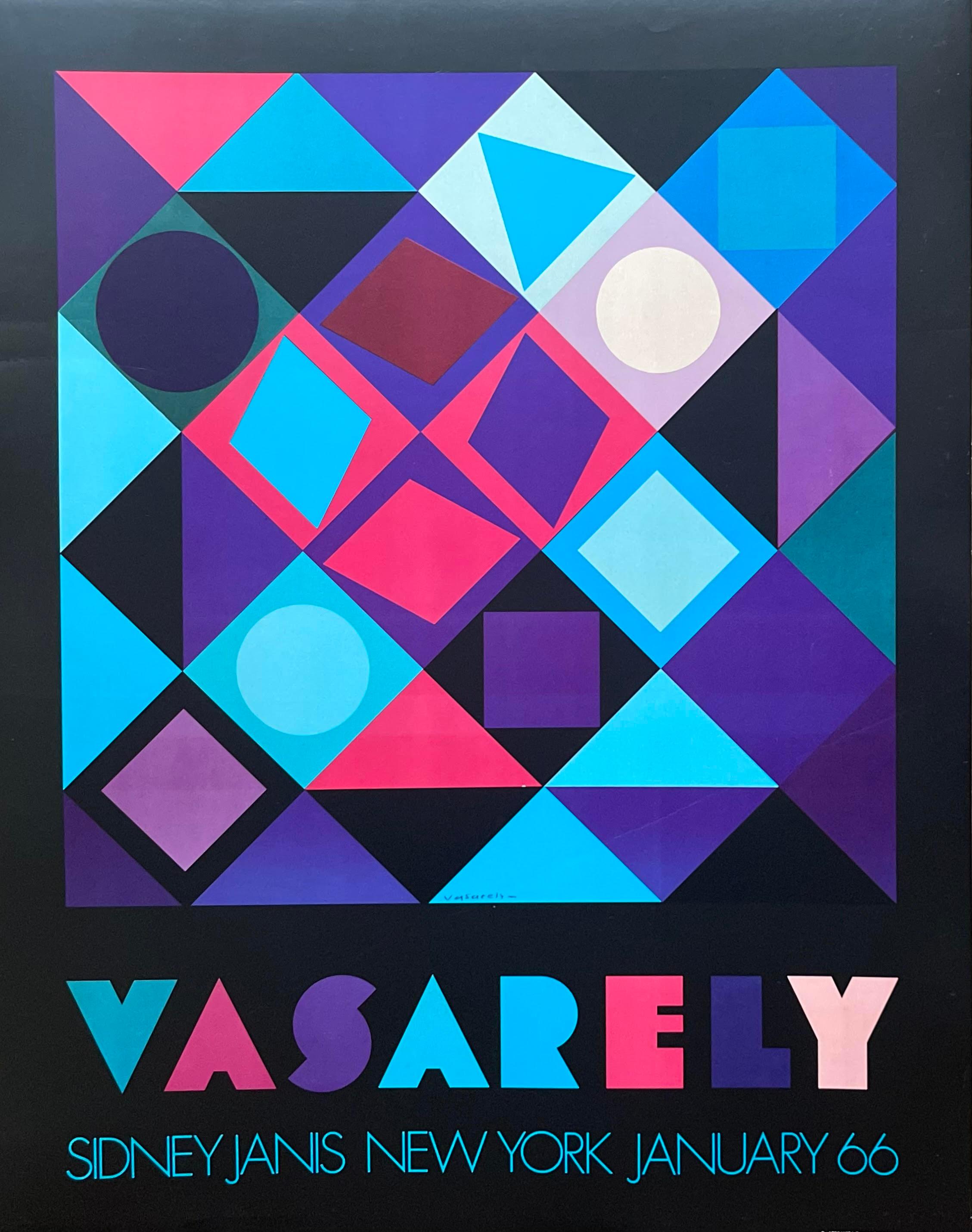 Figurative Print Victor Vasarely - Affiche d'exposition de la Sidney Janis Gallery