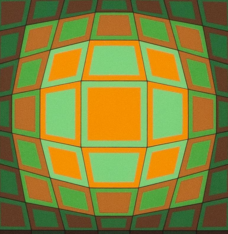 Signed and numbered Victor Vasarely lithograph 'Kaldor' '180 / 250' For Sale 1