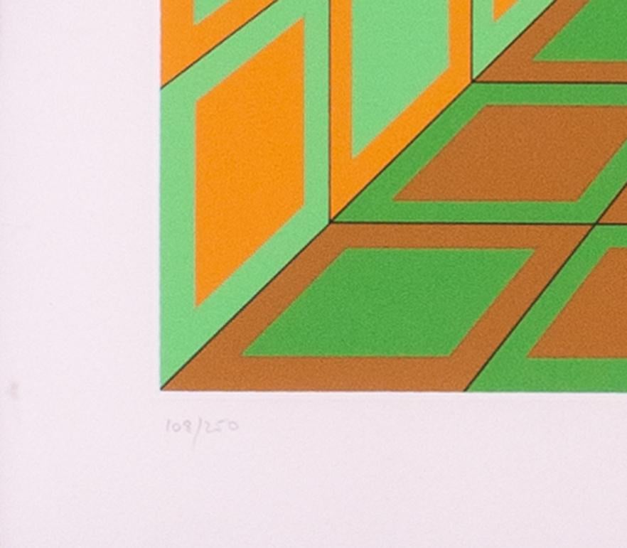 Signed and numbered Victor Vasarely lithograph 'Kaldor' '180 / 250' For Sale 4