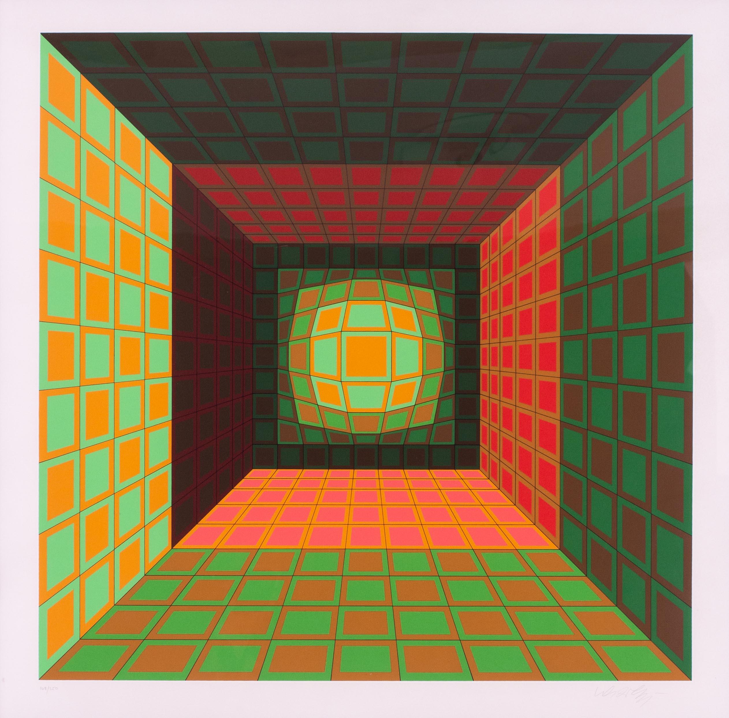 Signed and numbered Victor Vasarely lithograph 'Kaldor' '180 / 250' For Sale 5