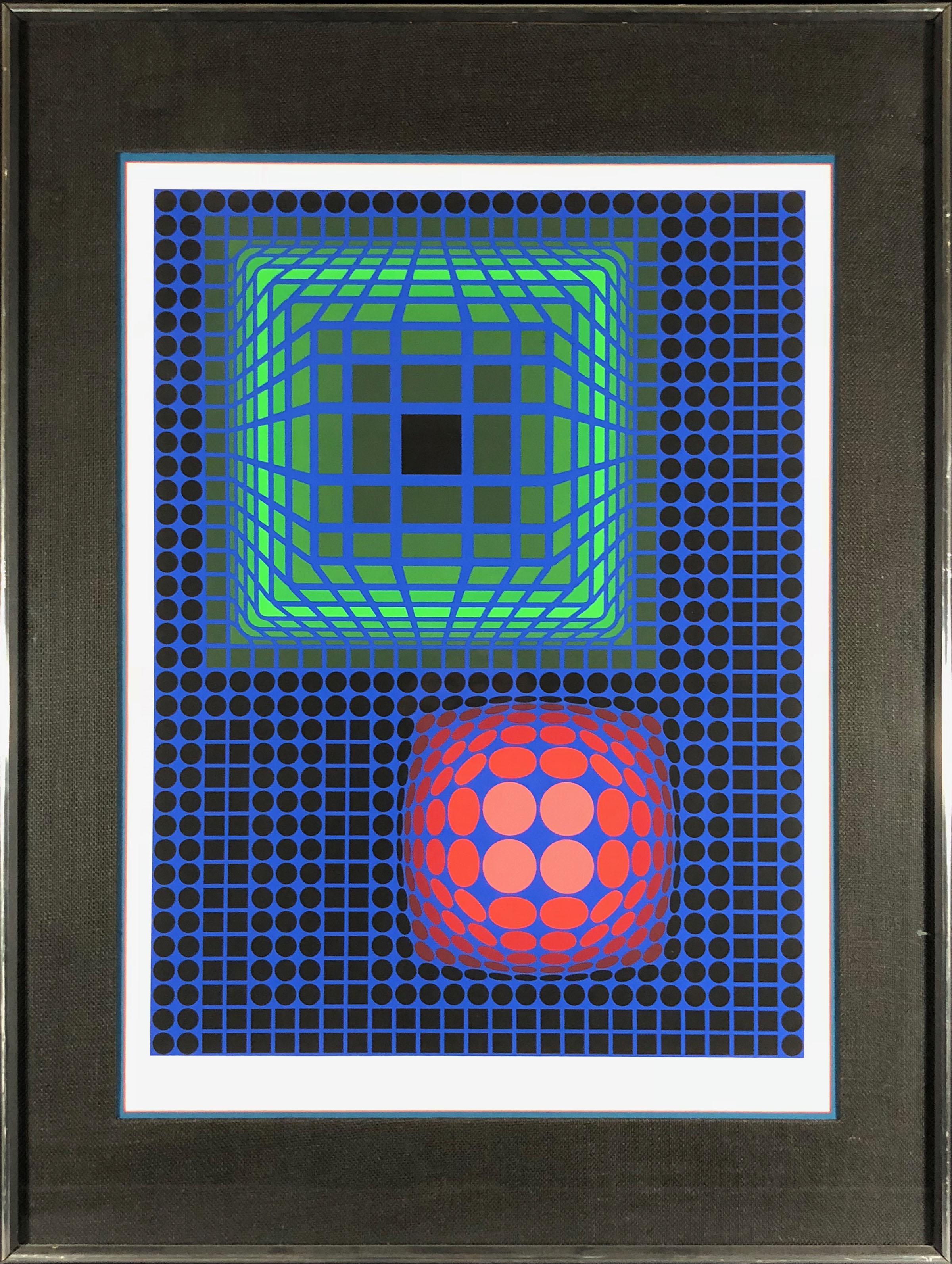 Sphère et cube - Print de Victor Vasarely