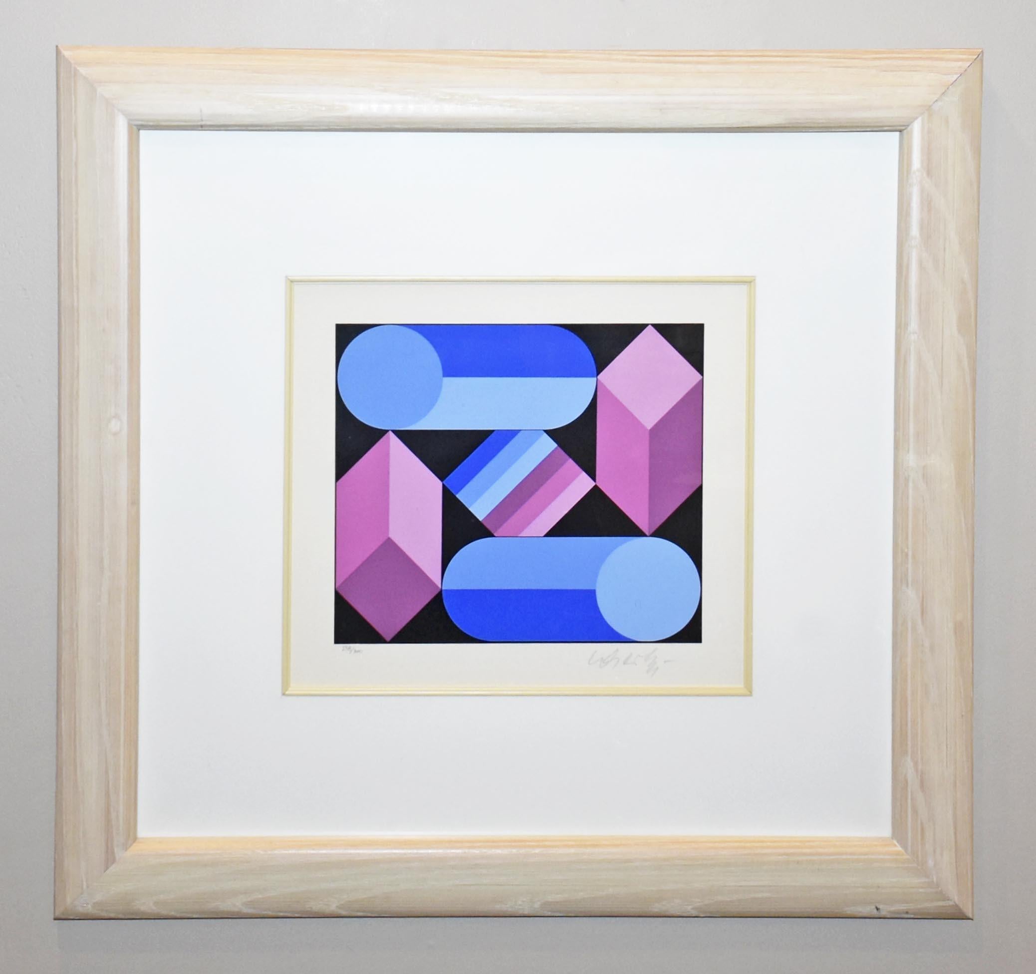 Victor Vasarely Abstract Print - Stri-Duo