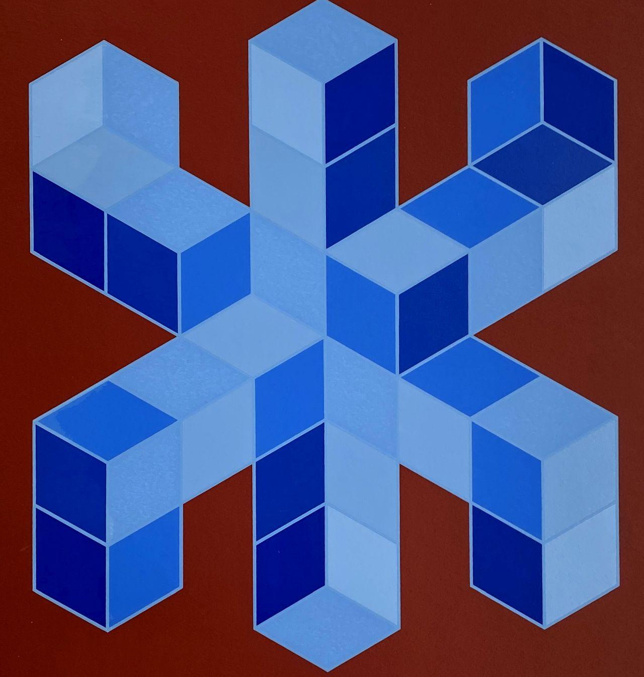 Sylla 6 - Geometrische Komposition - Siebdruck Handsigniert und nummeriert (Op-Art), Print, von Victor Vasarely