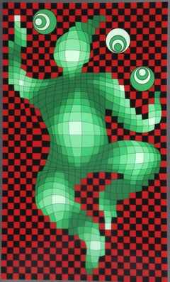 The Juggler, Framed Serigraph by Vasarely