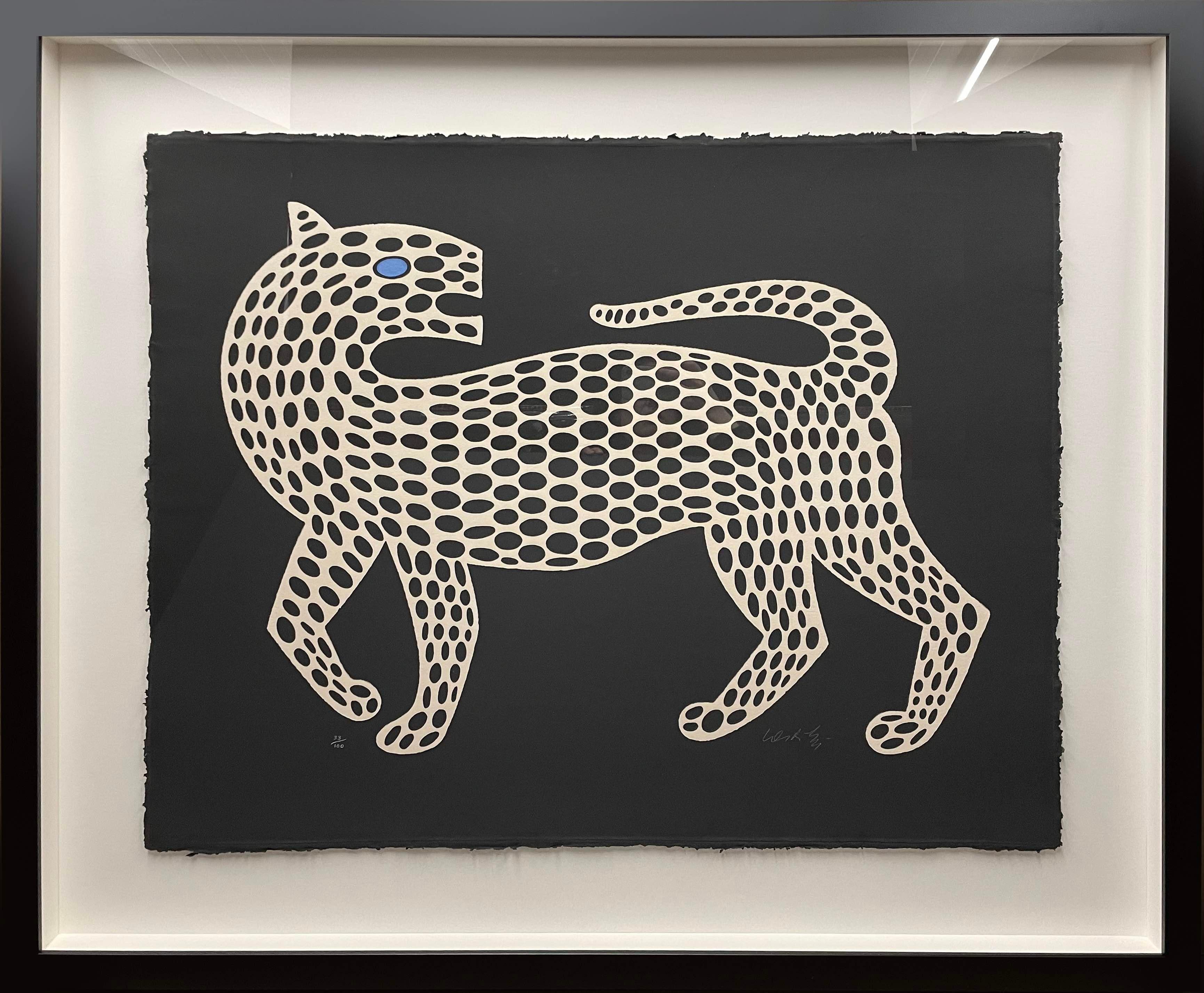 Victor Vasarely                                
(1906 – 1997)

The Leopard
(Leau – 1)

Serigraph in colors on handmade black paper, c.1990
Sheet size: 32” x 39” full margins 
Signed and numbered 33/100 in pencil, lower margin. 


		Vasarely’s