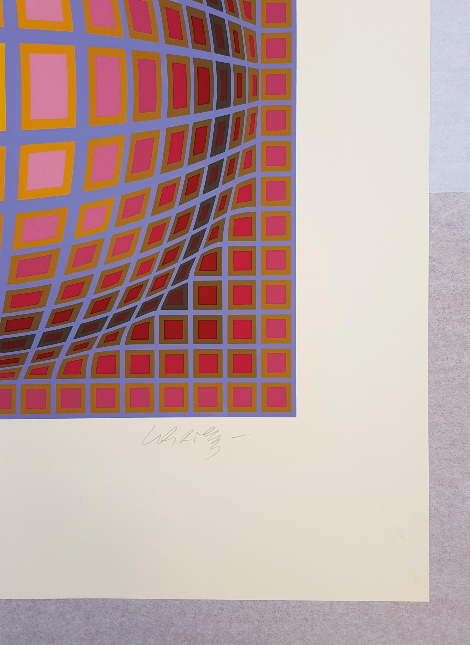 An original signed screenprint on unbranded wove paper by Hungarian-French Victor Vasarely (1906-1997) titled 