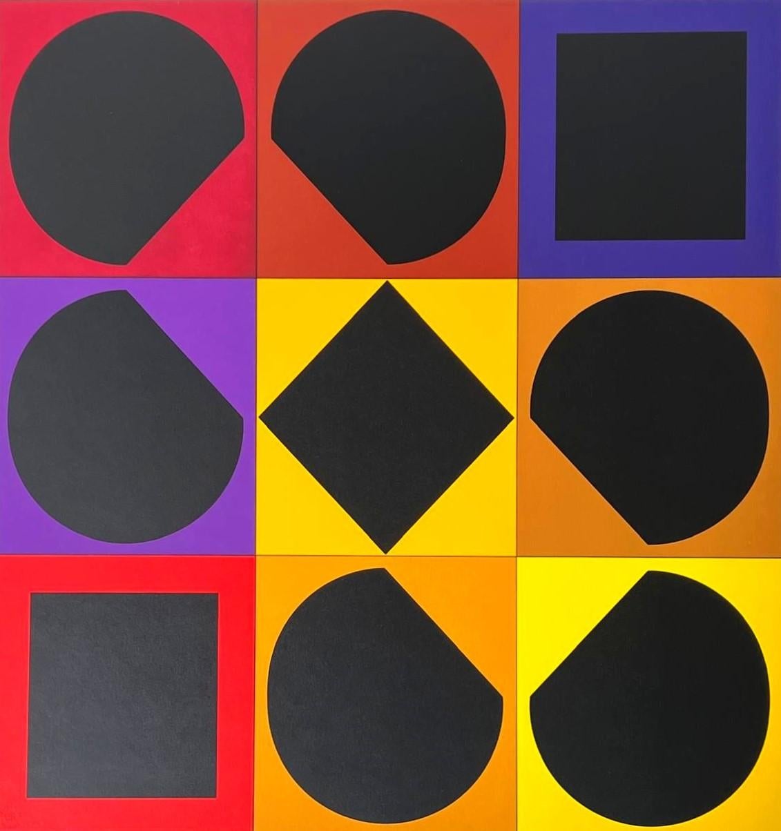 Topaze - Brown Abstract Print by Victor Vasarely