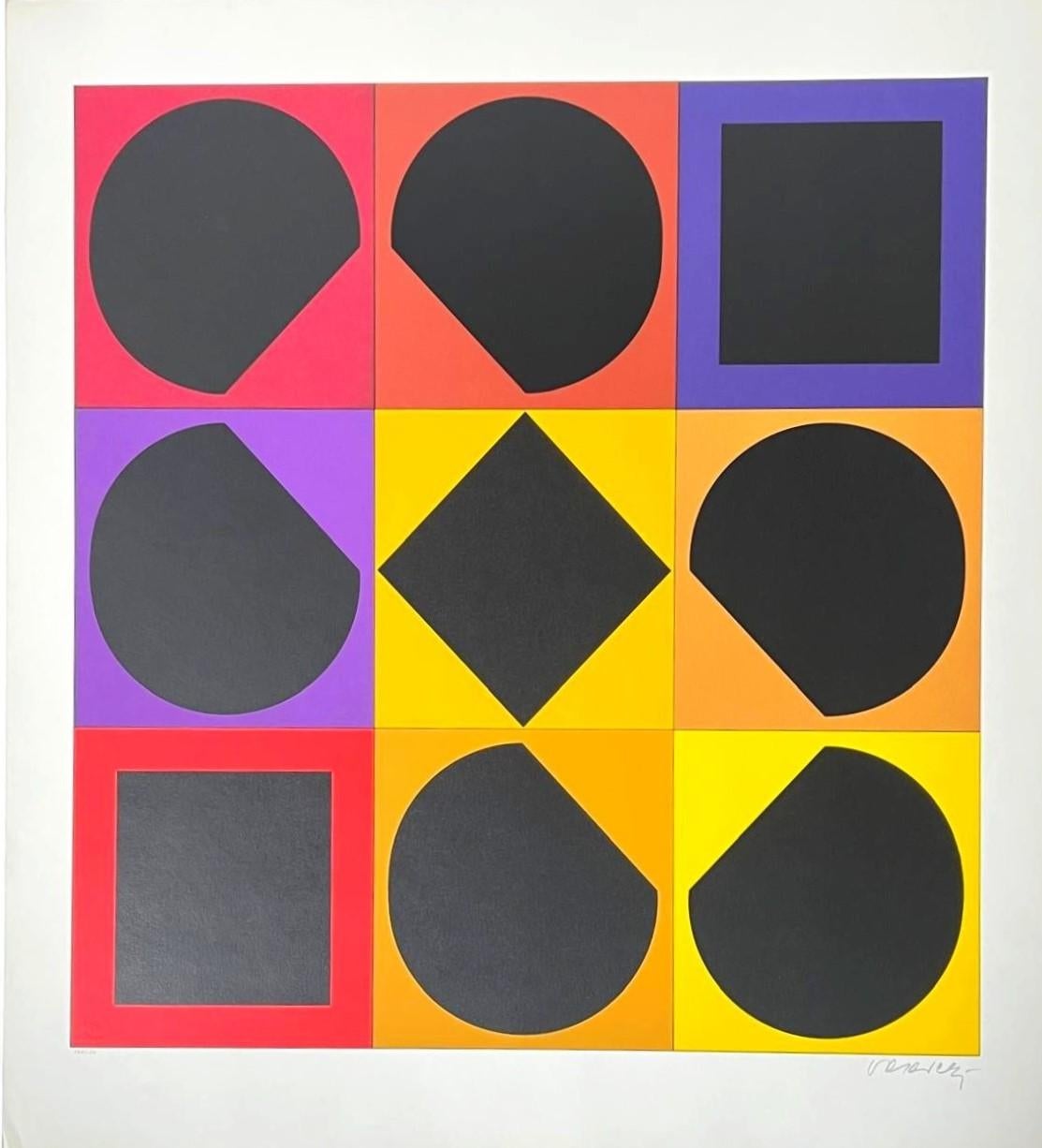 Victor Vasarely Abstract Print - Topaze