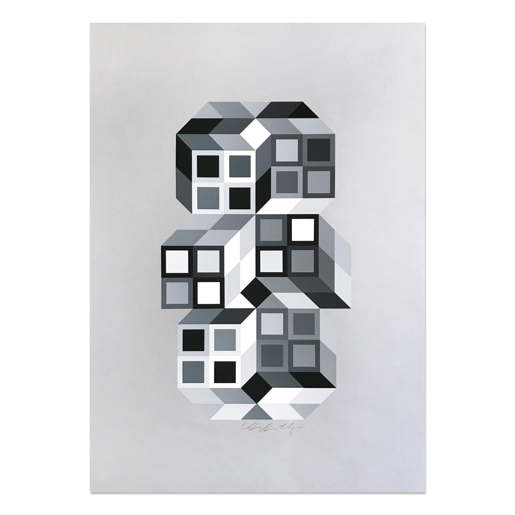 Victor Vasarely Abstract Print - Tridim, Screenprint, 20th Century, Abstract Artist, Op-Art, Abstract Geometric