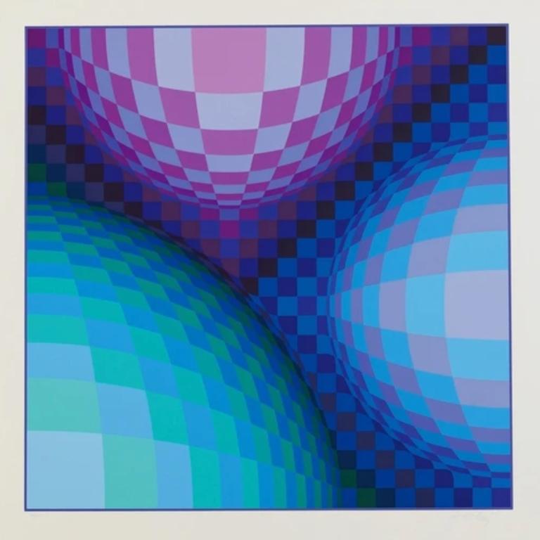 Victor Vasarely Abstract Print - Triond, 1970