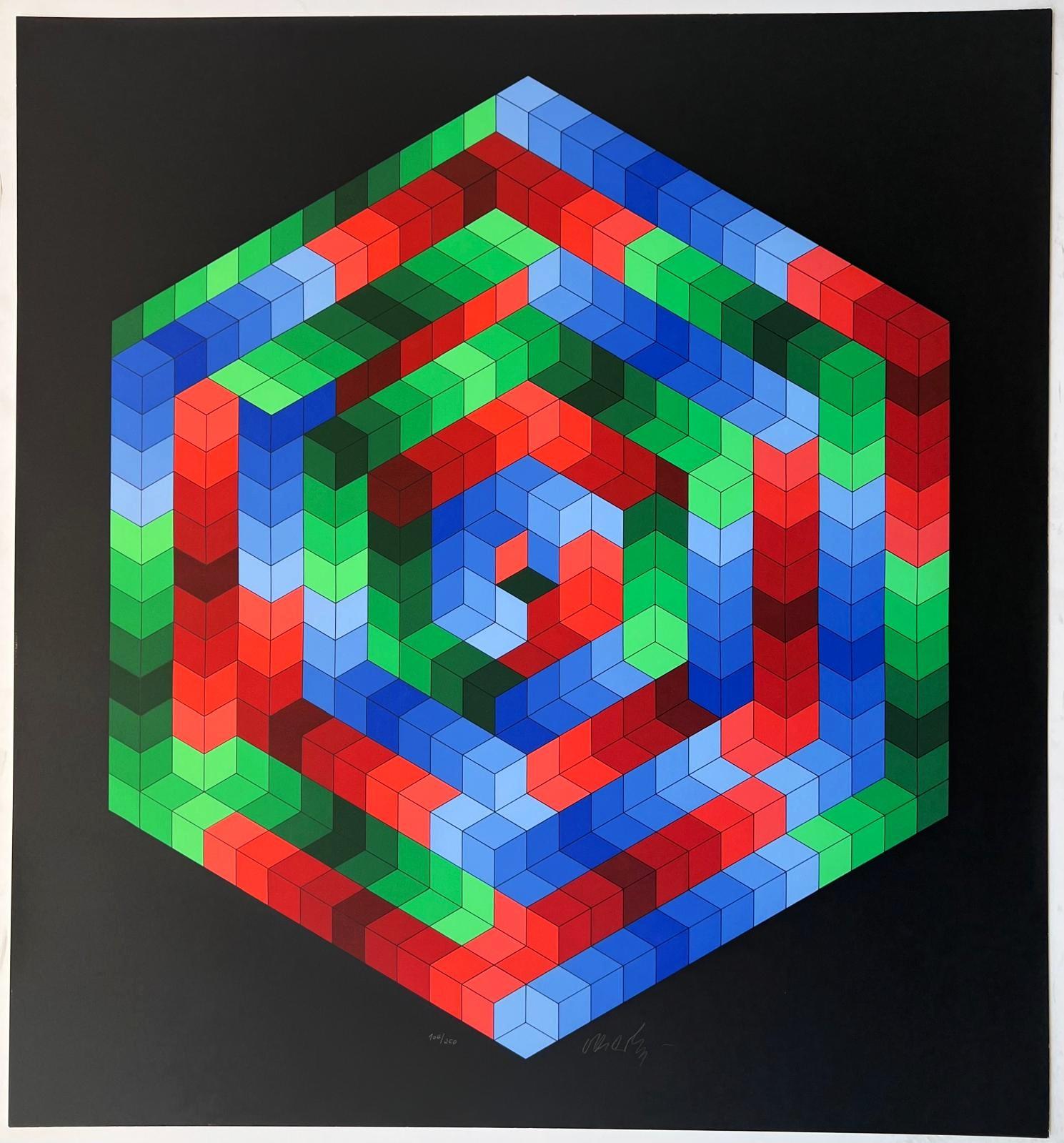 Tsiga - Abstract Print by Victor Vasarely