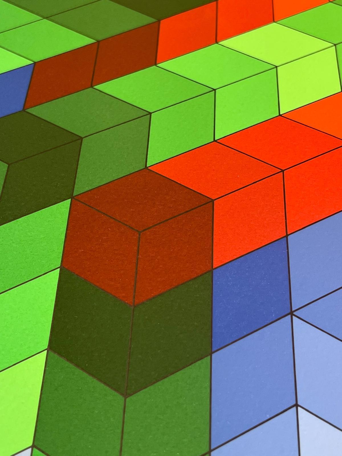 Silkscreen, 1973
Edition : 104/250
82.00 cm. x 76.00 cm.  32.28 in. x 29.92 in. (paper)
82.00 cm. x 76.00 cm.  32.28 in. x 29.92 in. (image)

Handsigned by the artist in pencil
Certificate of authenticity

The octagonal arrangement of diamonds and