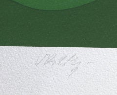 Two Tigers on Green, Op Art Screenprint by Victor Vasarely