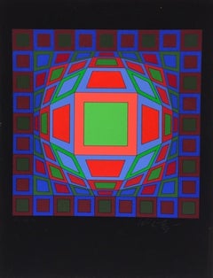 Untitled #4 (noir avec un carré vert au centre)