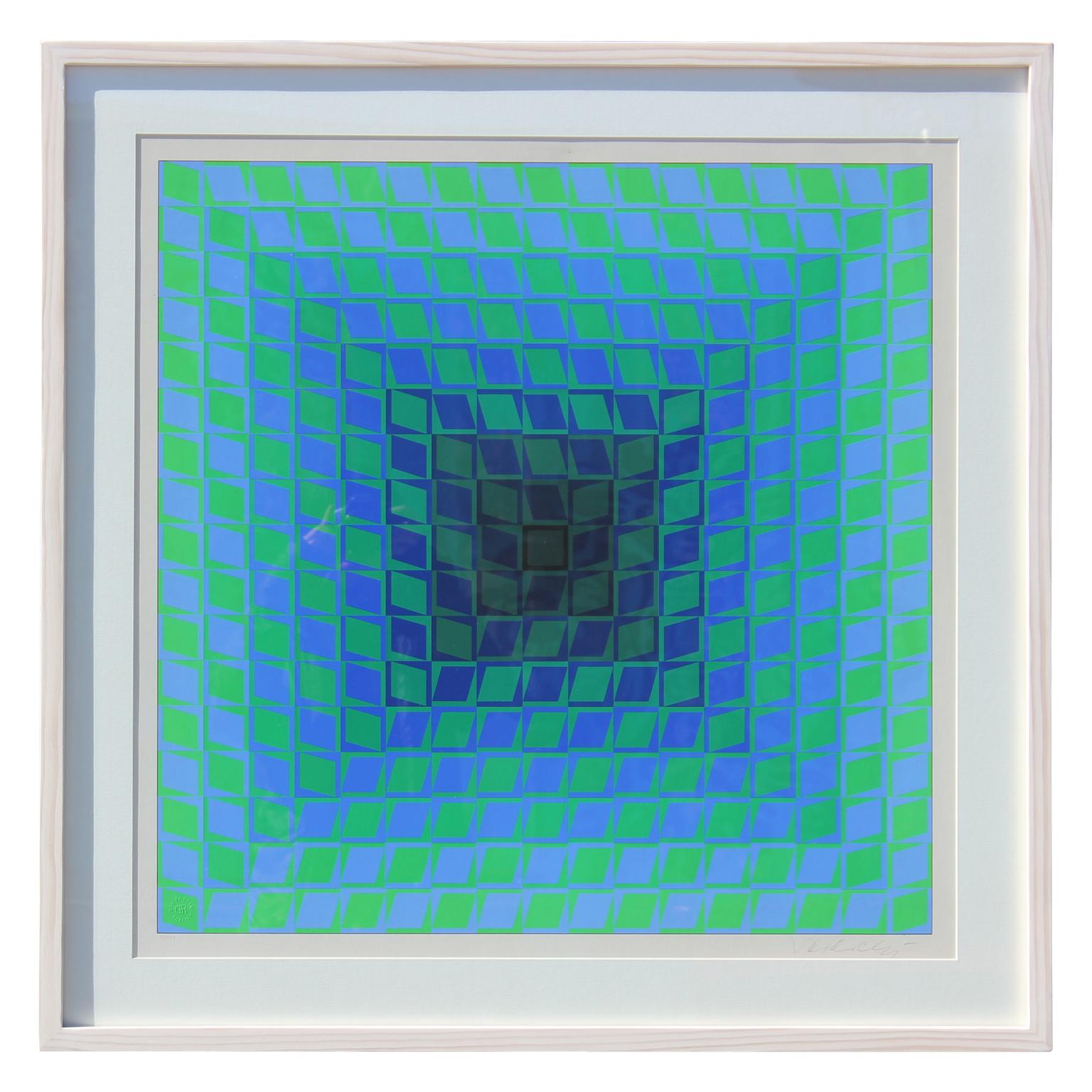Victor Vasarely Print - "Untitled from Permutations" Geometric Abstract Edition 37 / 150