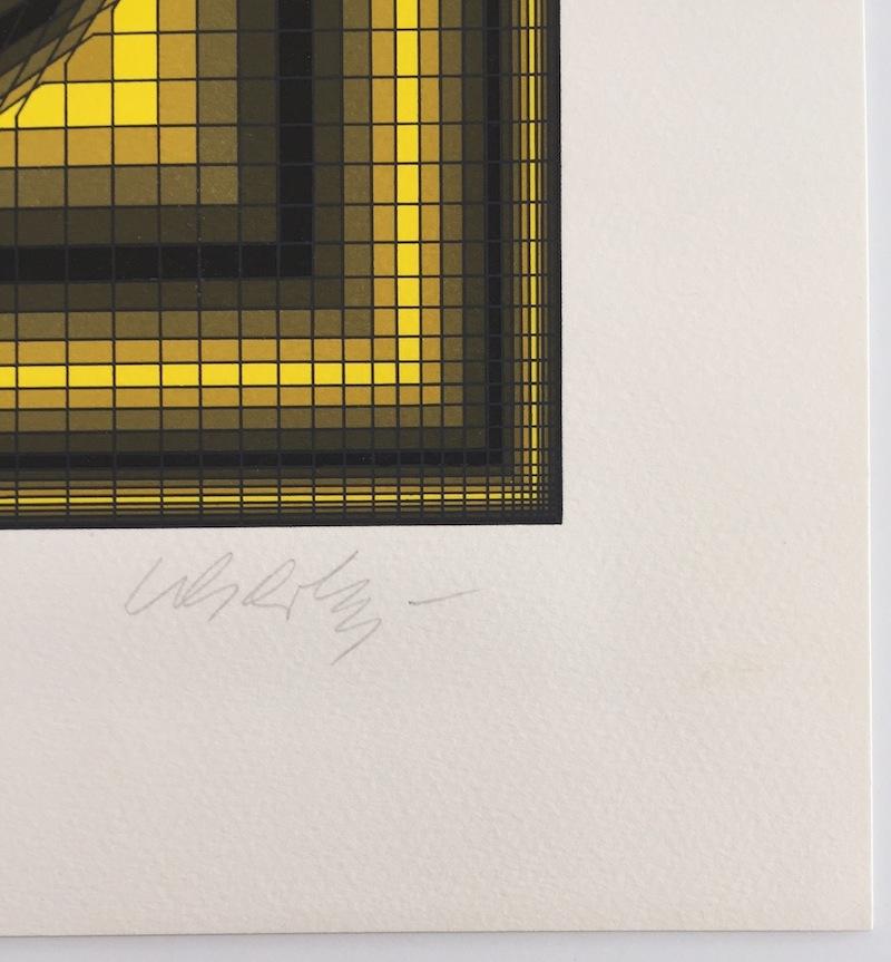TECHNICAL INFORMATION

Victor Vasarely
Untitled (Yellow) 	
c.1970	
Screenprint	
15 3/4 x 14 3/4 in.	
Edition of 250 	 
Pencil signed & numbered