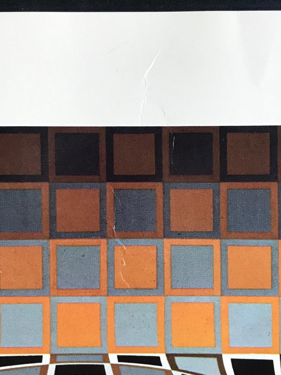VASARELY CENTER NY, Zussau Gold, Vintage 1970er Op-Art, Geometrische optische Illusion im Angebot 3