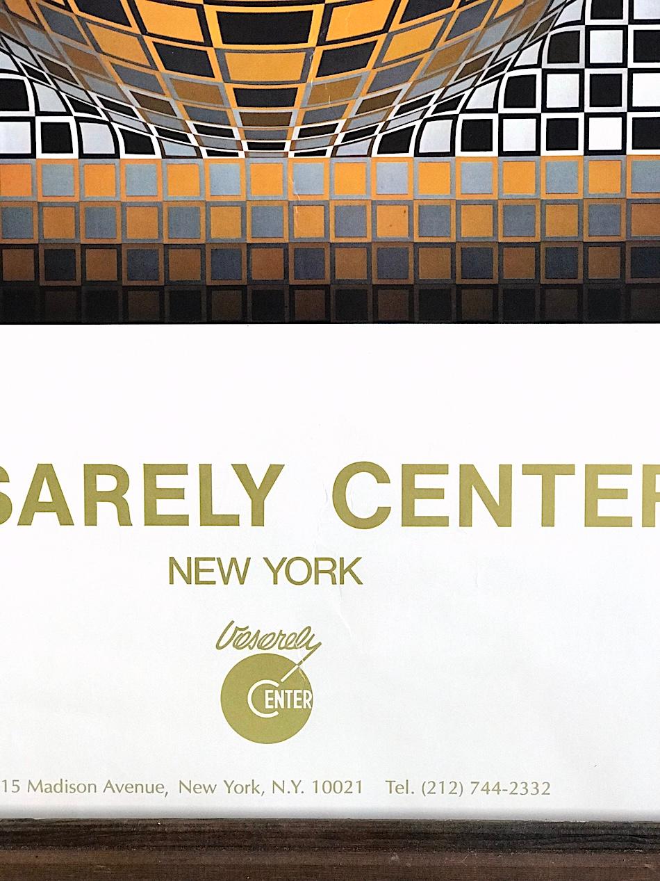 VASARELY CENTER NY, Zussau Gold, Vintage 1970er Op-Art, Geometrische optische Illusion im Angebot 4
