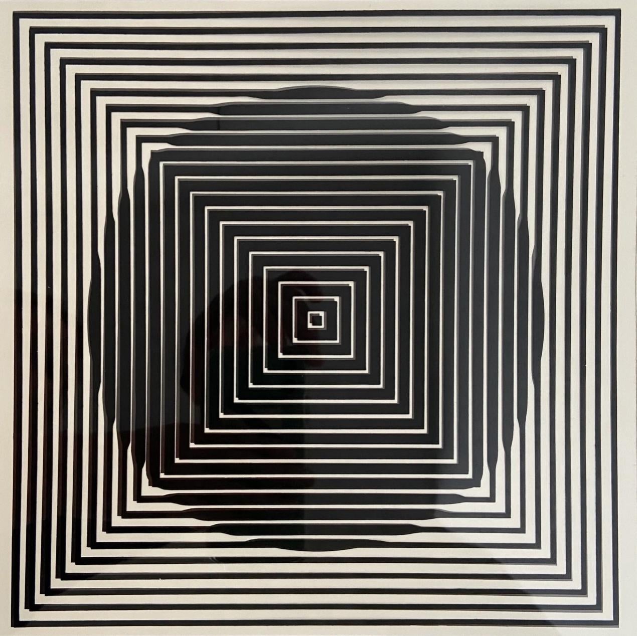 Victor Vasarely Abstract Print - Vasarely, Composition, Oeuvres profondes cinétiques (after)