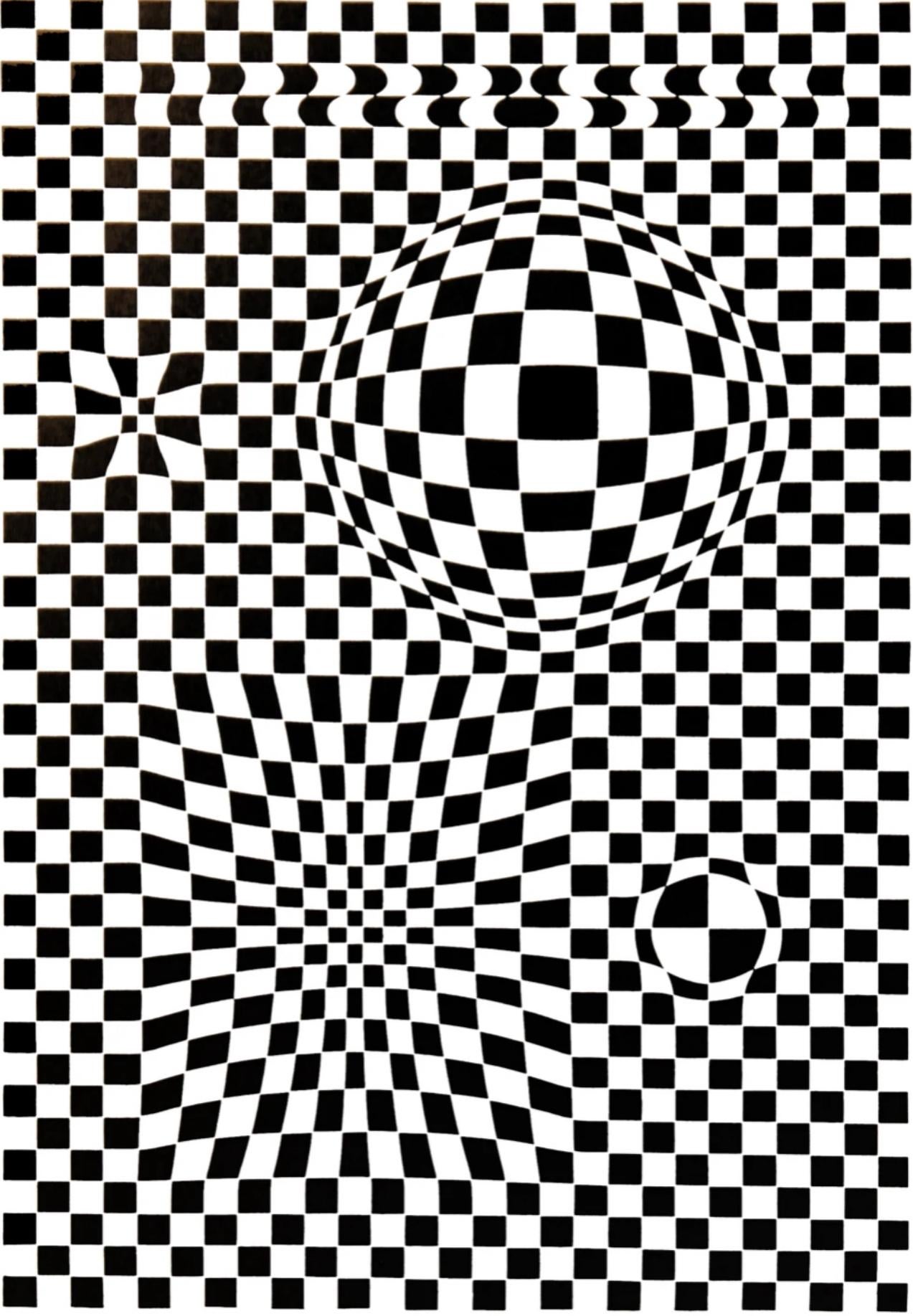 Victor Vasarely Abstract Print - Vasarely, Composition, Corpusculaires (after)