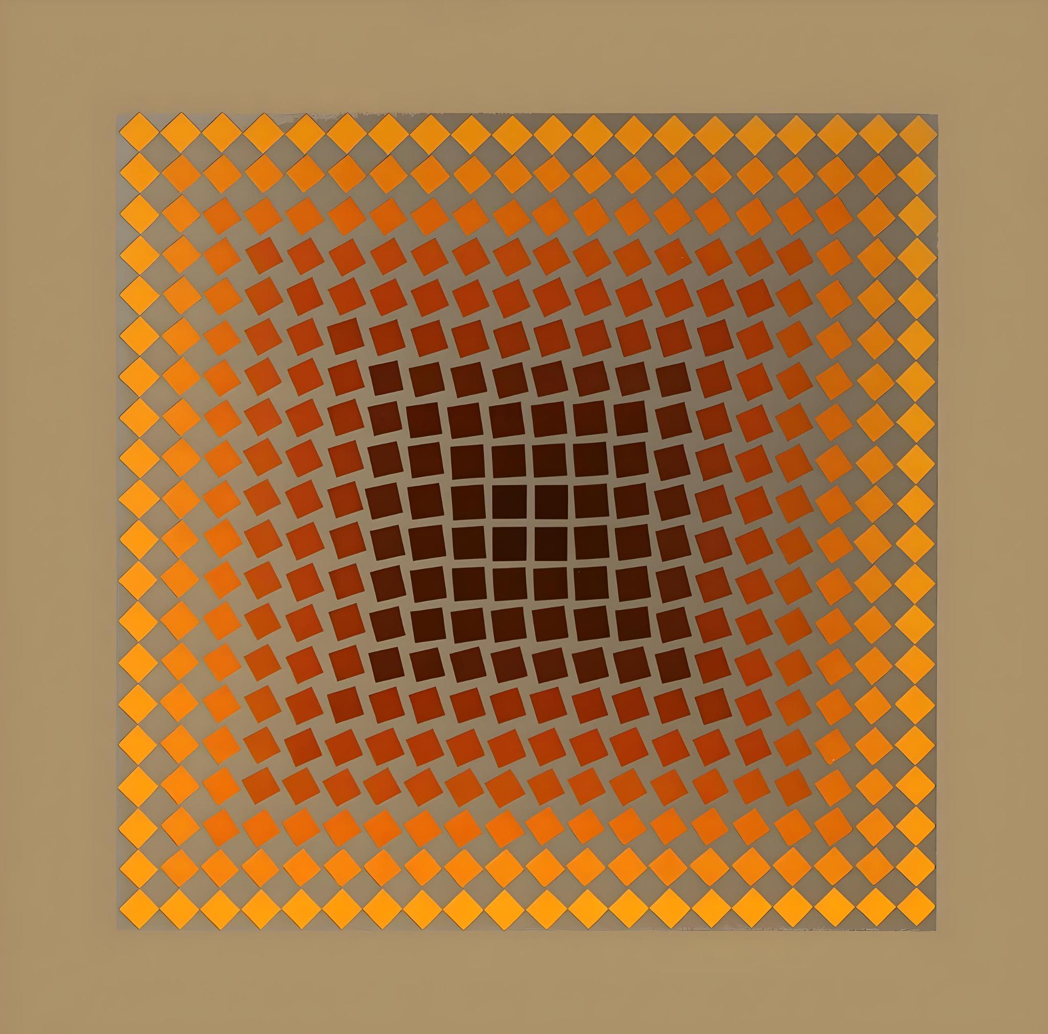 Victor Vasarely Abstract Print - Vasarely, Composition, CTA 102 (after)