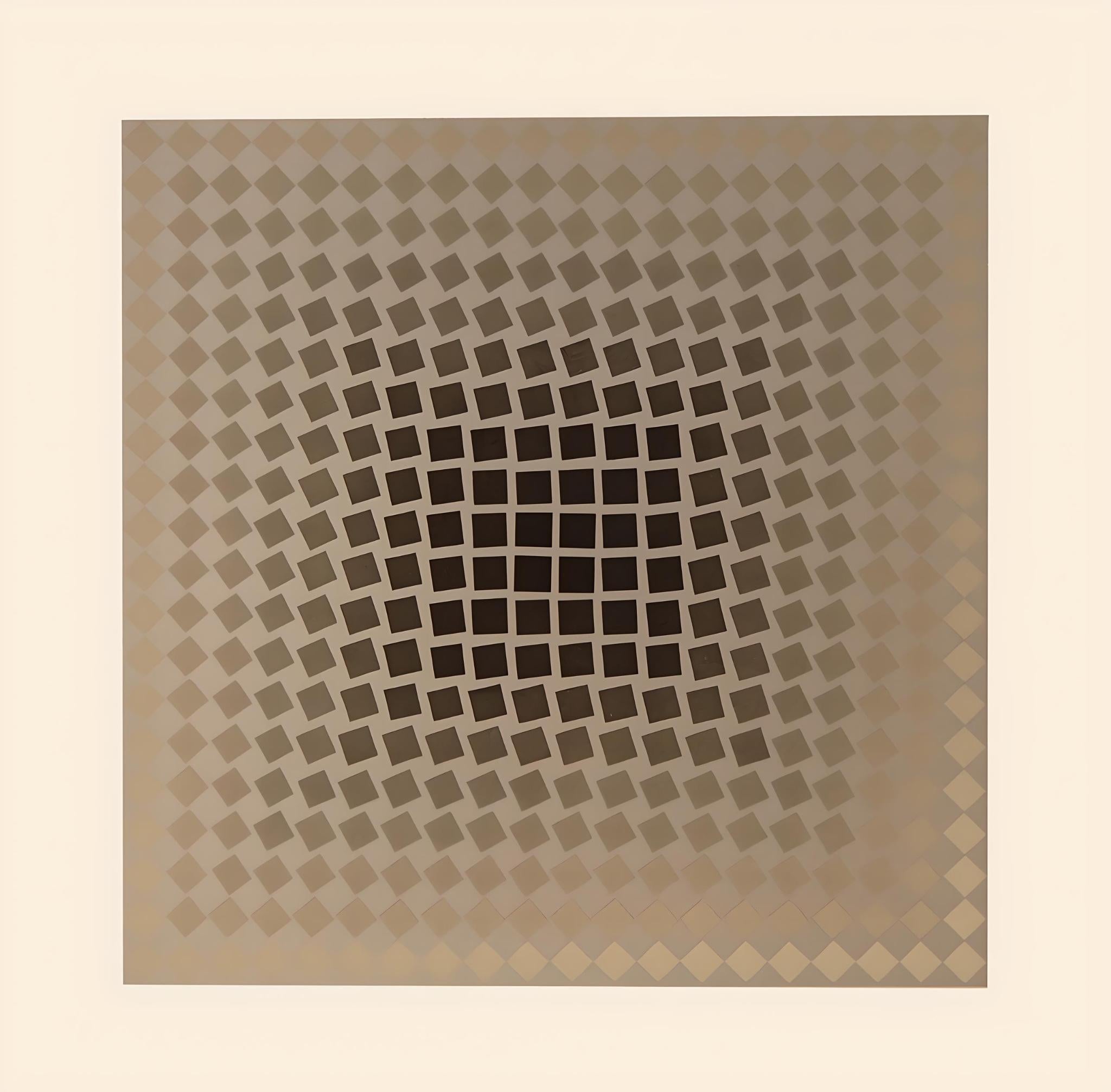 Victor Vasarely Landscape Print - Vasarely, Composition, CTA 102 (after)