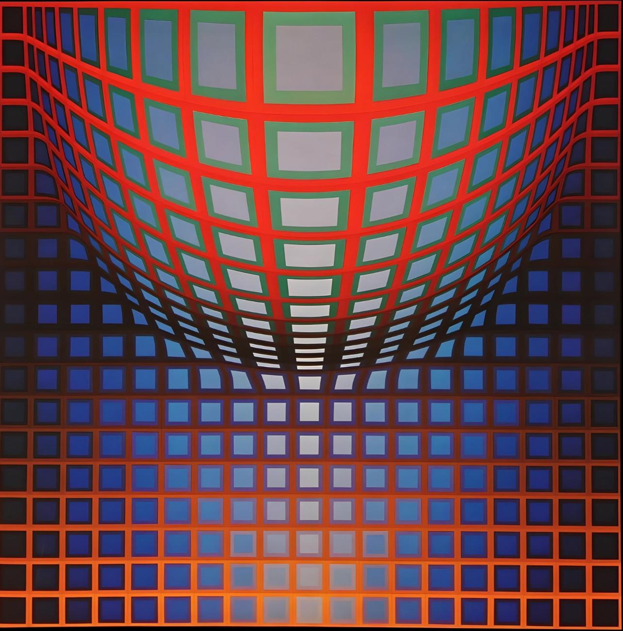 Vasarely, Composition, Structures universelles du Damier (after) - Print by Victor Vasarely