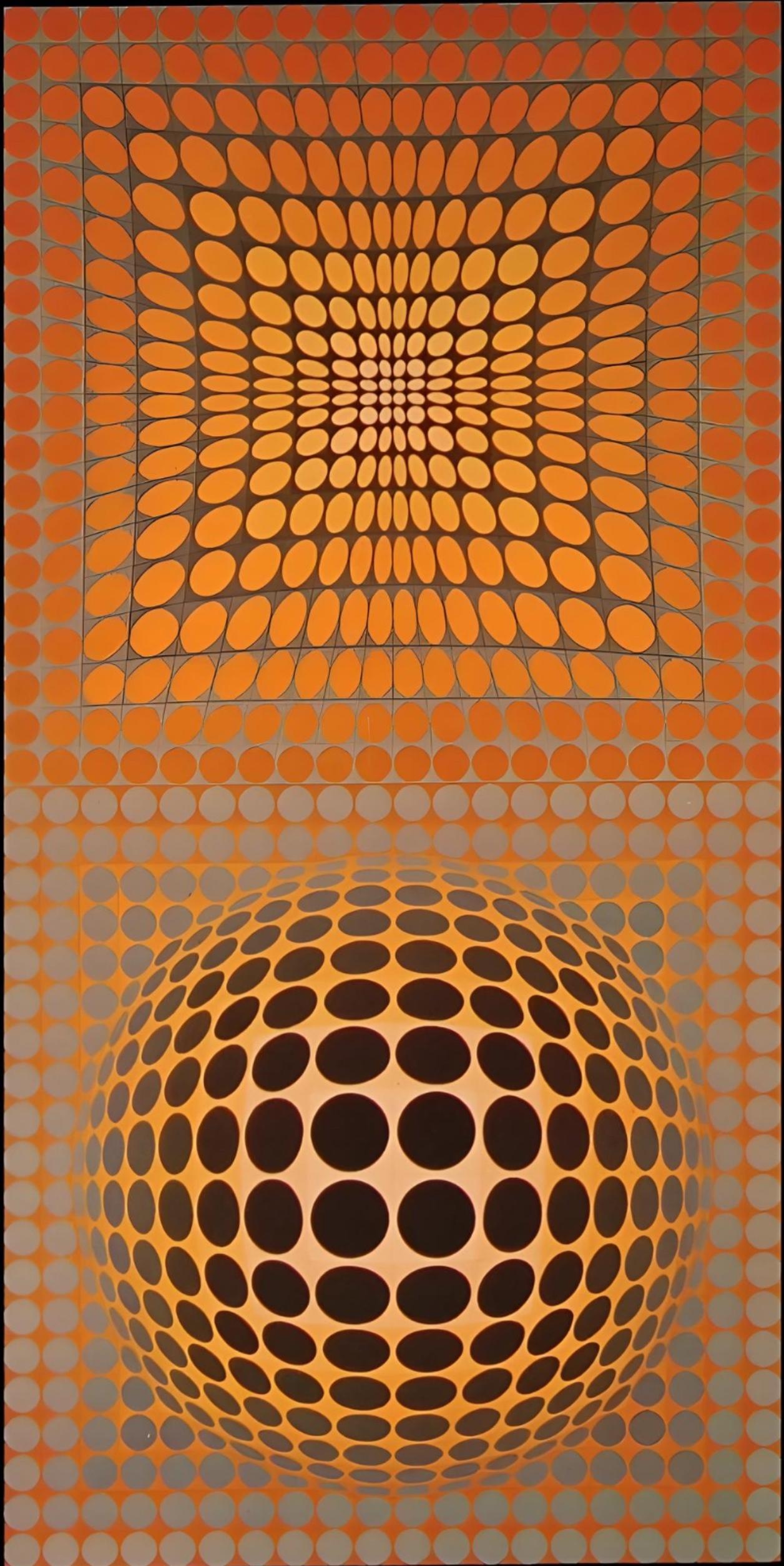 Vasarely, Komposition, Strukturen universelles du Damier (nach) – Print von Victor Vasarely