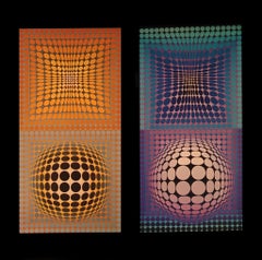 Vasarely, Composition, Structures universelles du Damier (after)