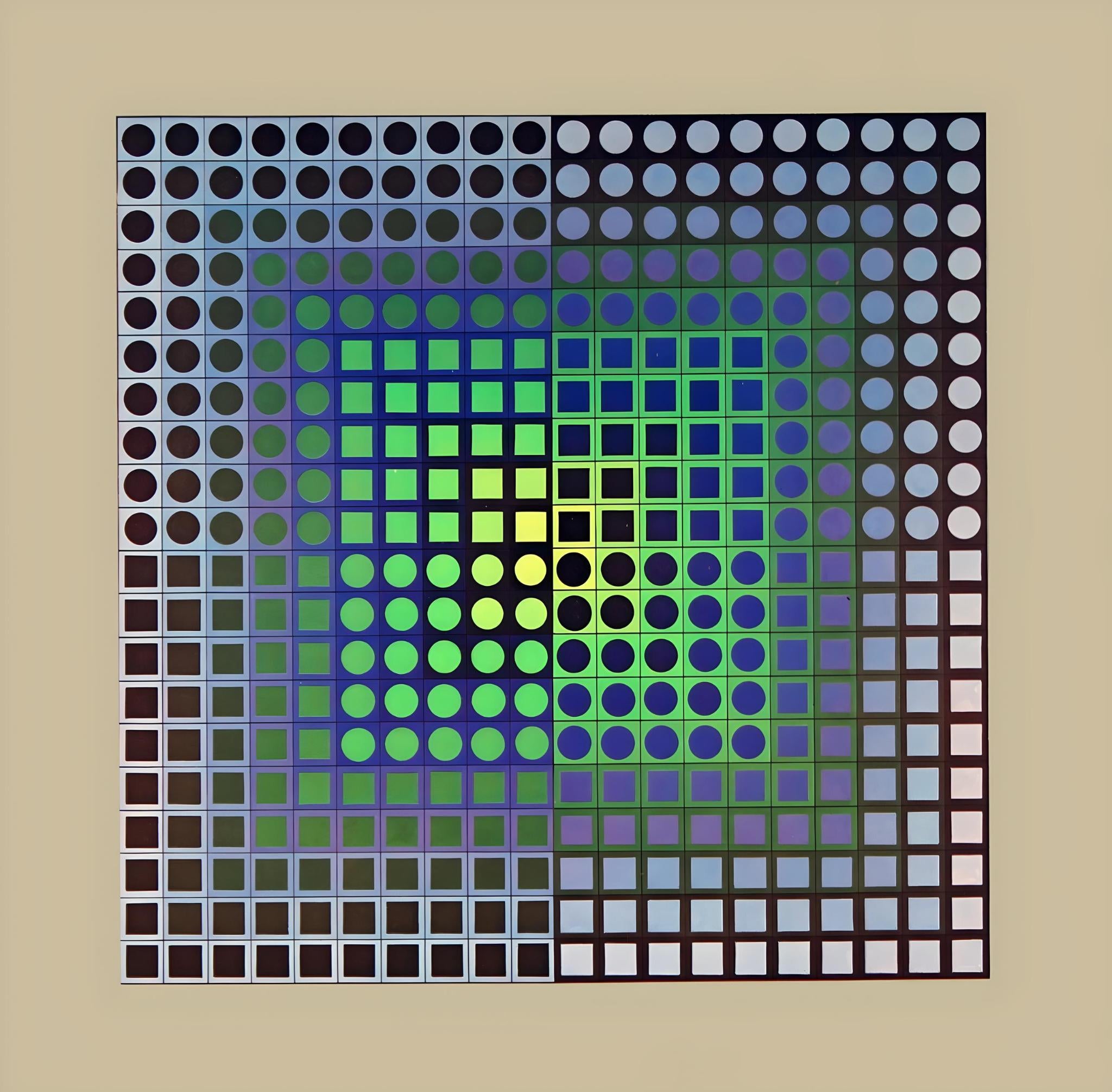 Victor Vasarely Abstract Print - Vasarely, Composition, Folklore planétaire (after)