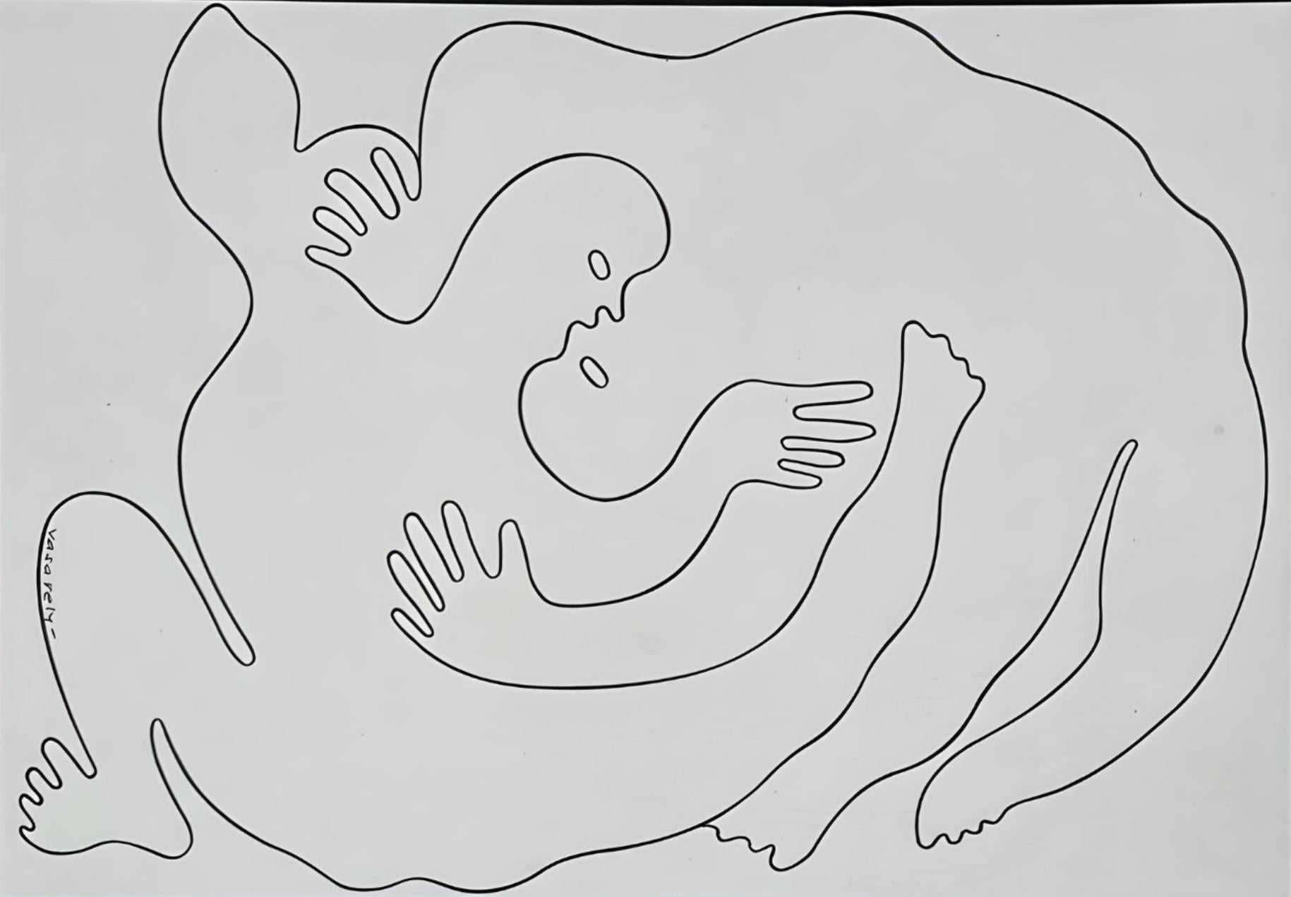 Vasarely, Composition, Graphismes III (d'après) - Op Art Print par Victor Vasarely