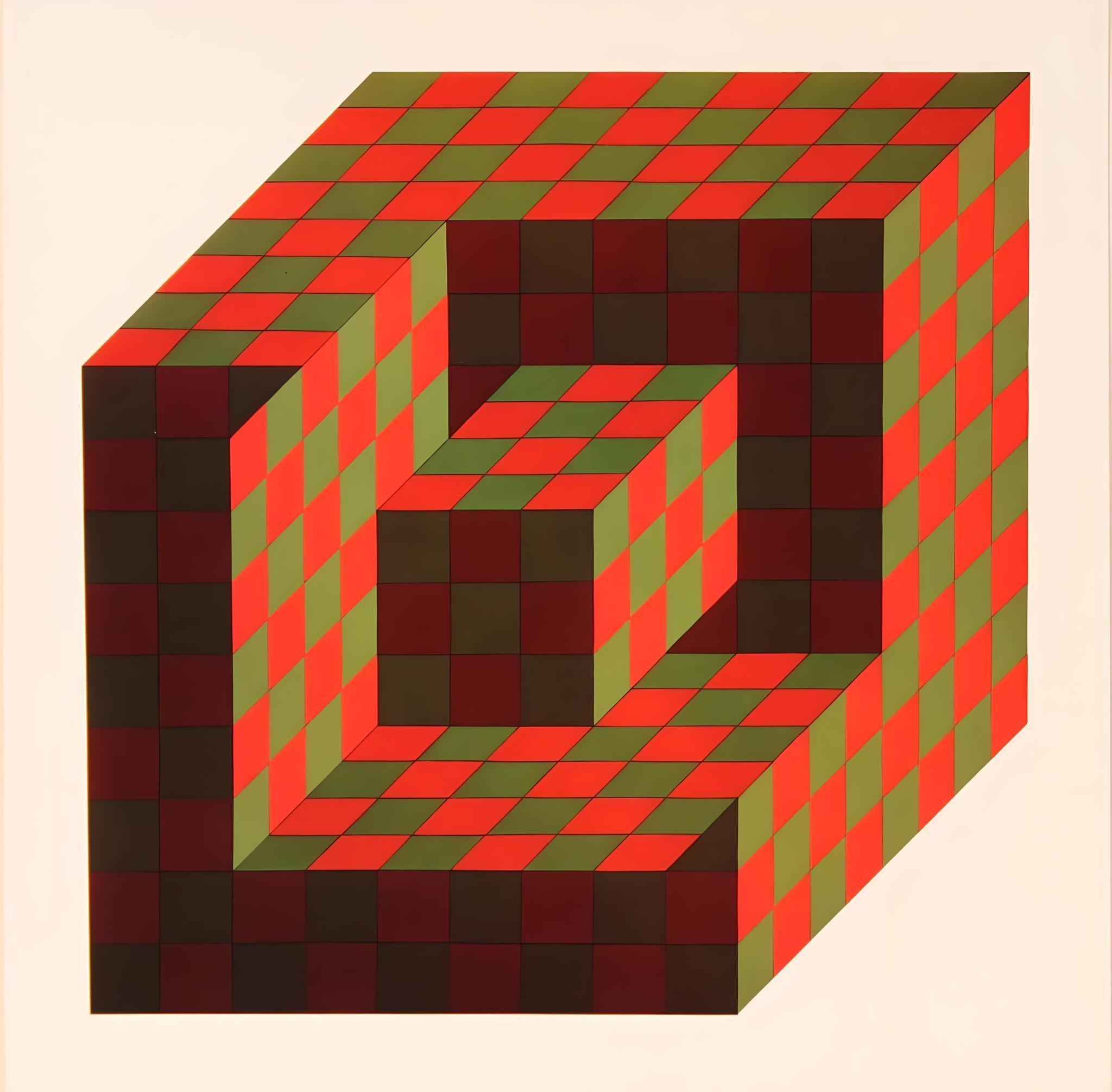 Victor Vasarely Abstract Print – Vasarely, Komposition, Strukturen universelles de l'Hexagone (nach)