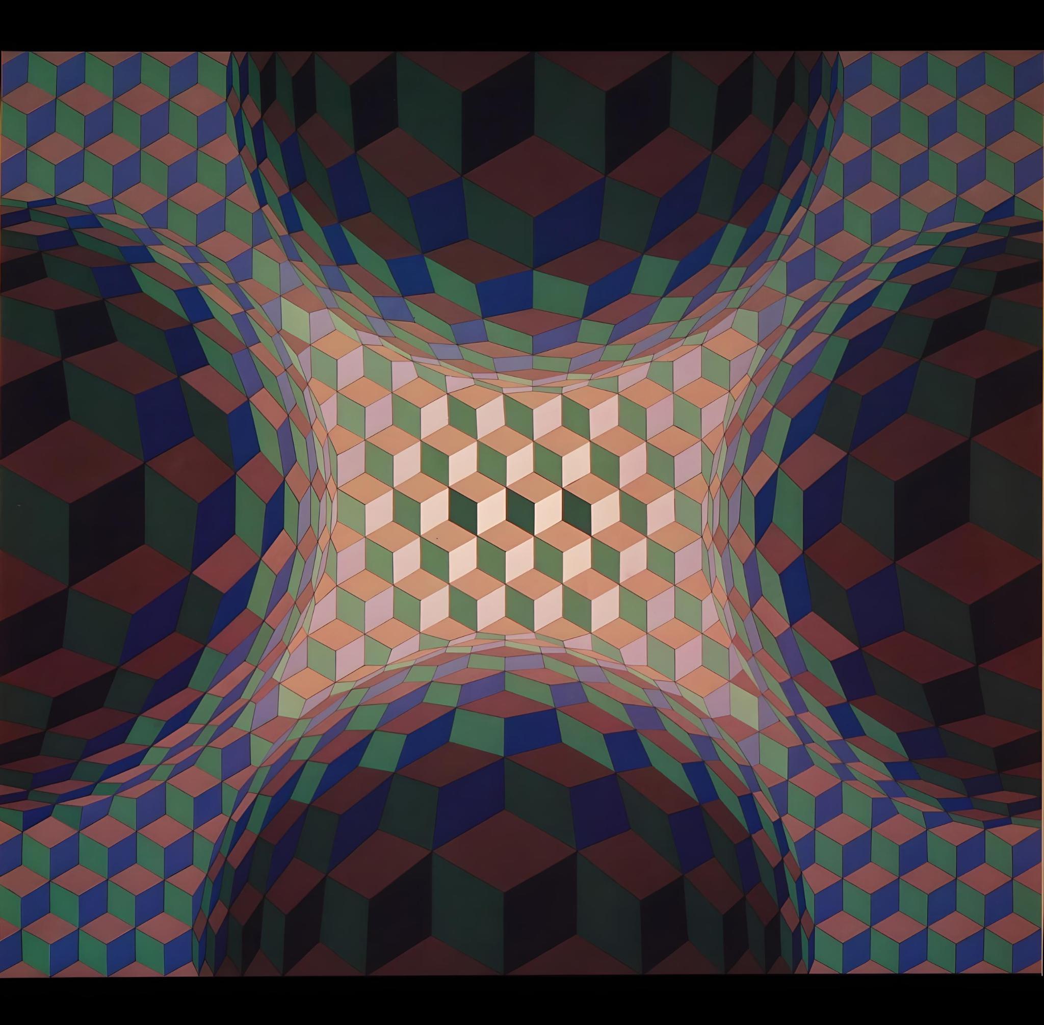 Vasarely, Composition, Structures universelles de l'Hexagone (after)