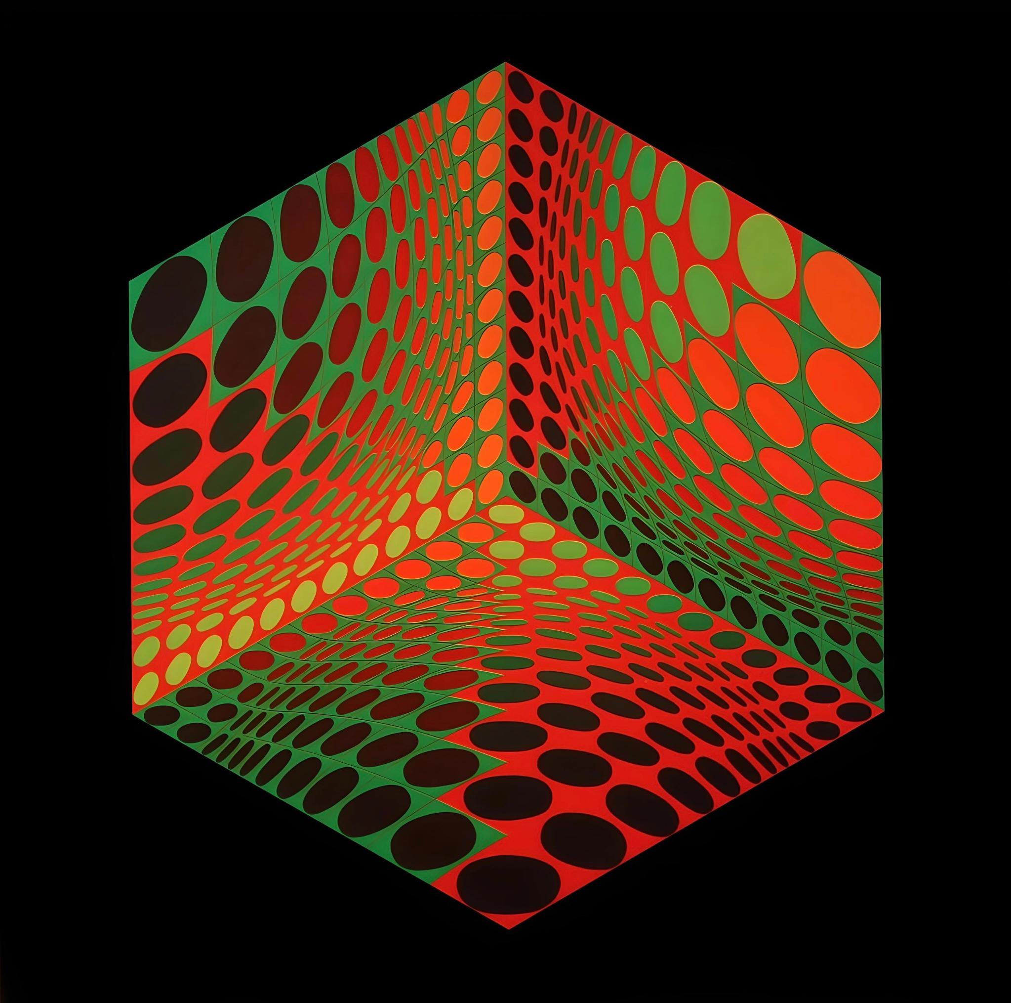Vasarely, Composition, Structures universelles de l'Hexagone (after)