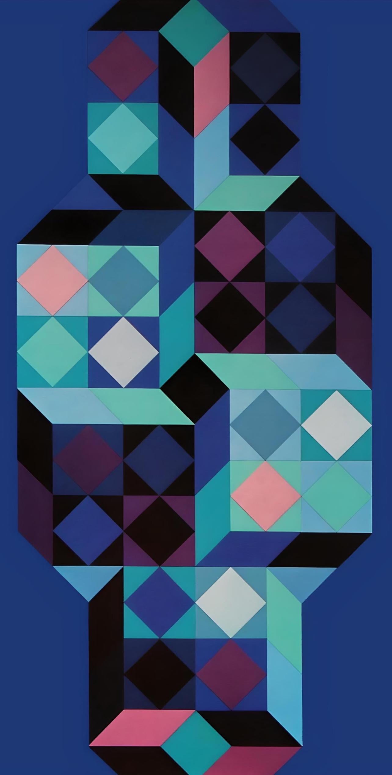 Vasarely, Composition, Hommage à l'Hexagone (after) - Print by Victor Vasarely