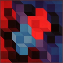 Vasarely, Composition, Hommage à l'Hexagone (after)