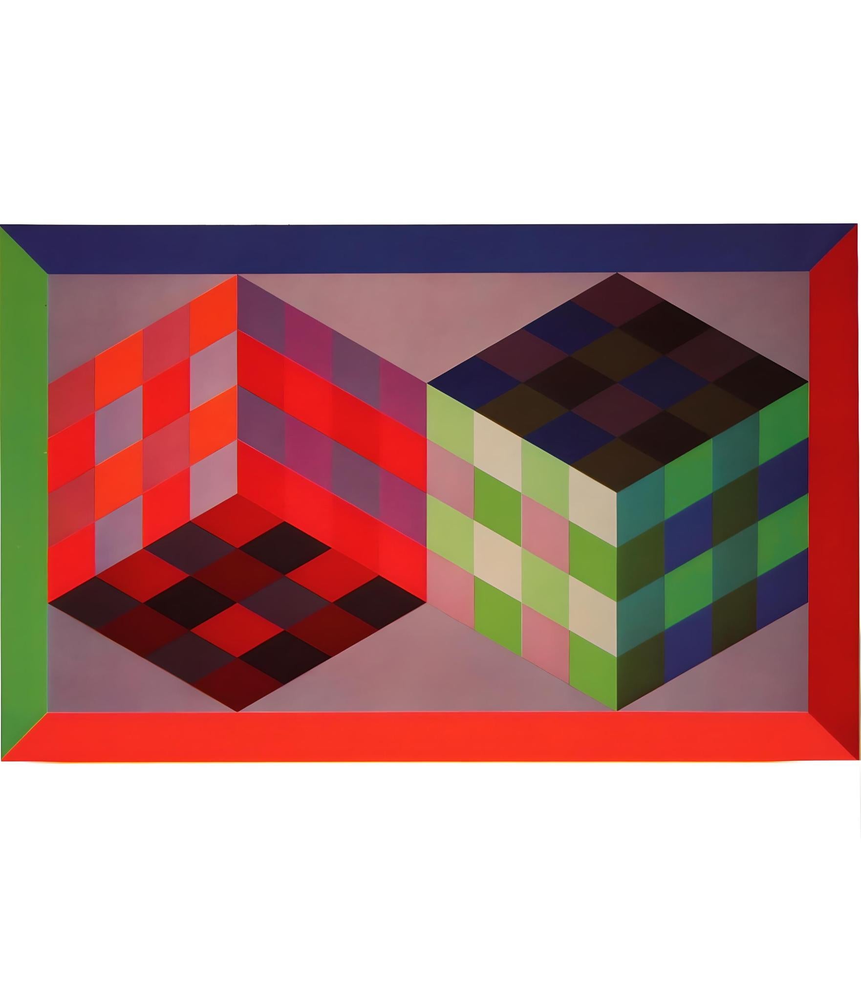 Vasarely, Composition, Hommage à l'Hexagone (d'après)