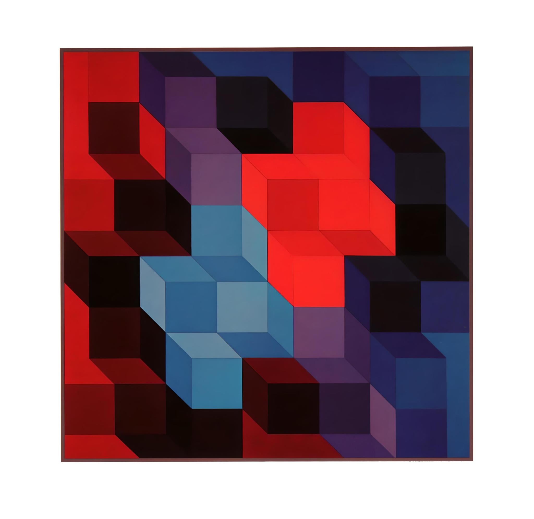 Vasarely, Composition, Hommage à l'Hexagone (after) - Print by Victor Vasarely