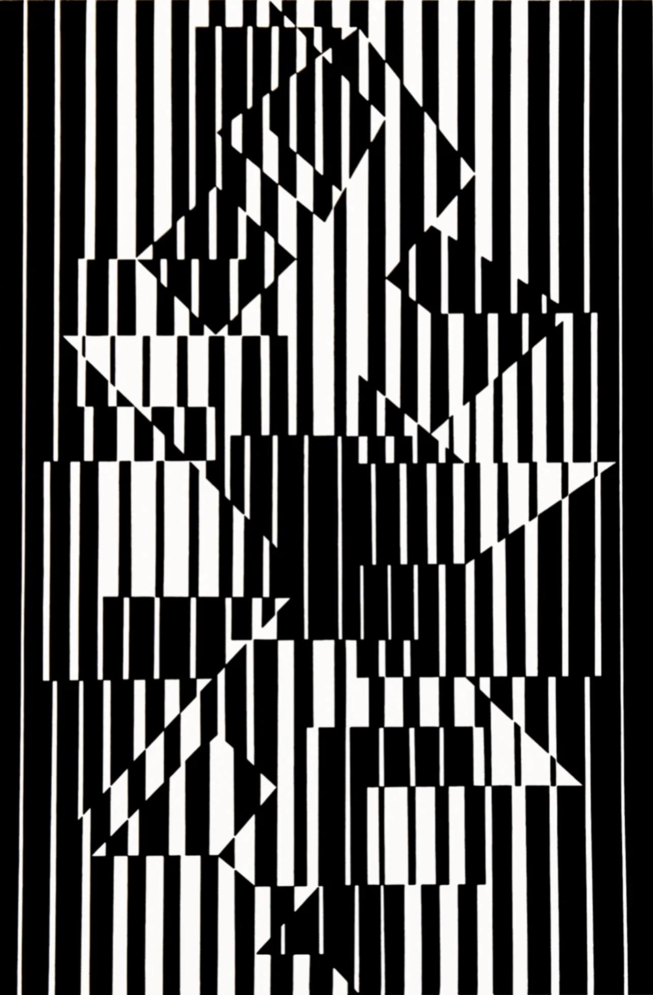 Victor Vasarely Abstract Print - Vasarely, Composition, Linéaires (after)