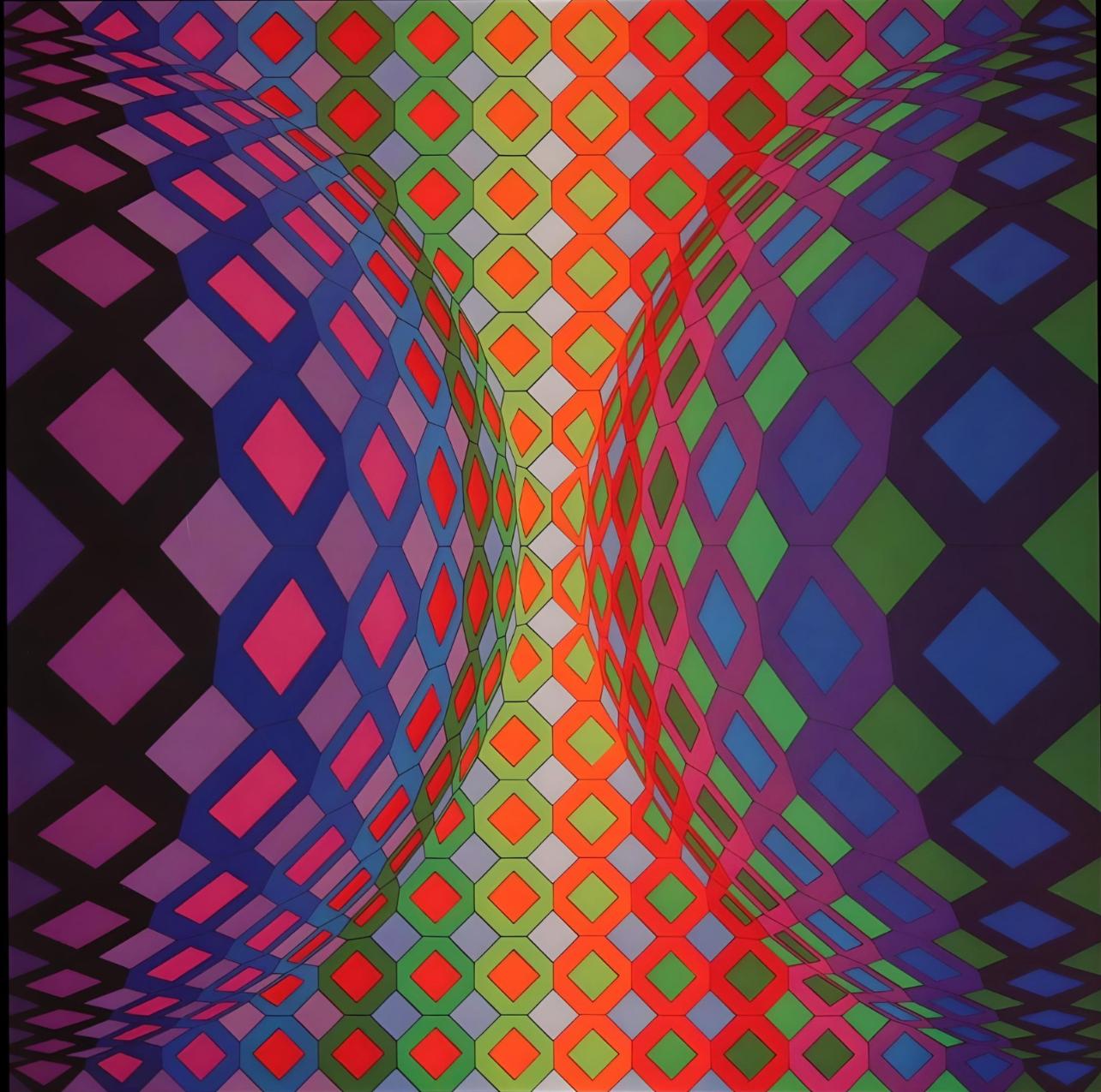 Vasarely, Komposition, Strukturen universelles de l'Octogone (nach) – Print von Victor Vasarely