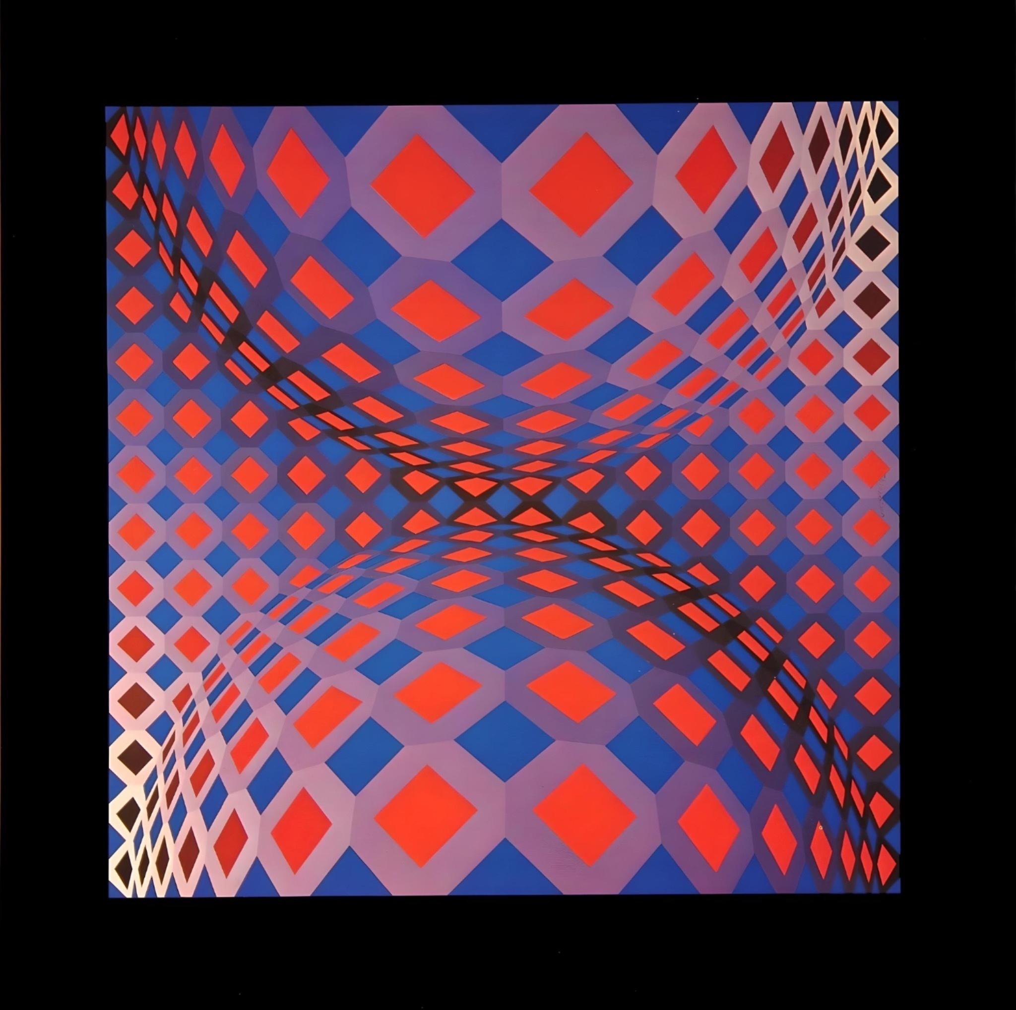 Victor Vasarely Abstract Print - Vasarely, Composition, Structures universelles de l'Octogone (after)