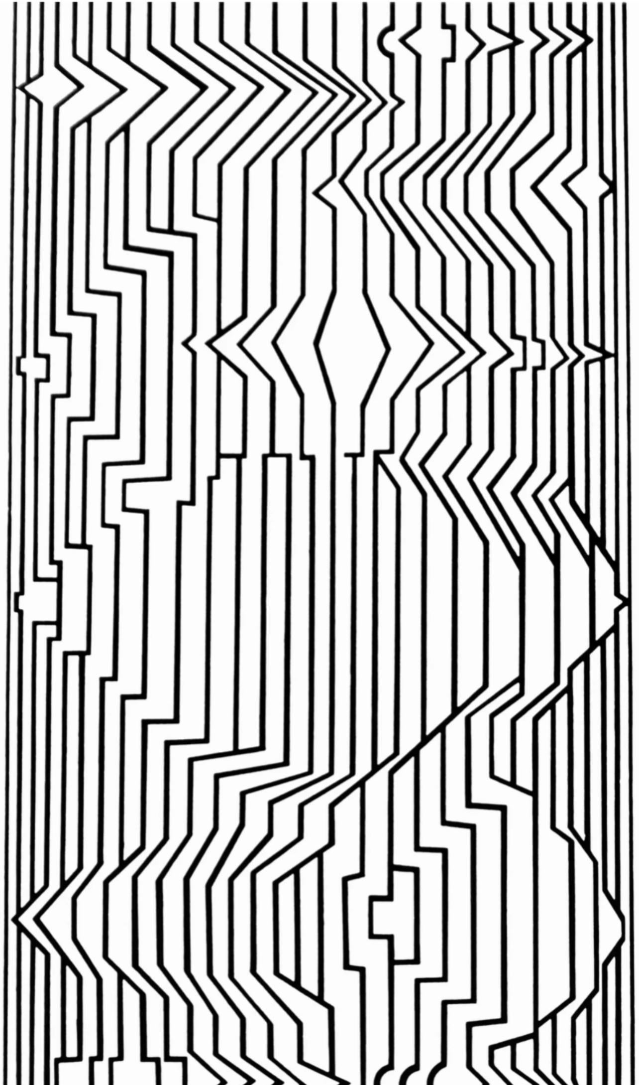 Victor Vasarely Abstract Print - Vasarely, Composition, Ondulatoires (after)
