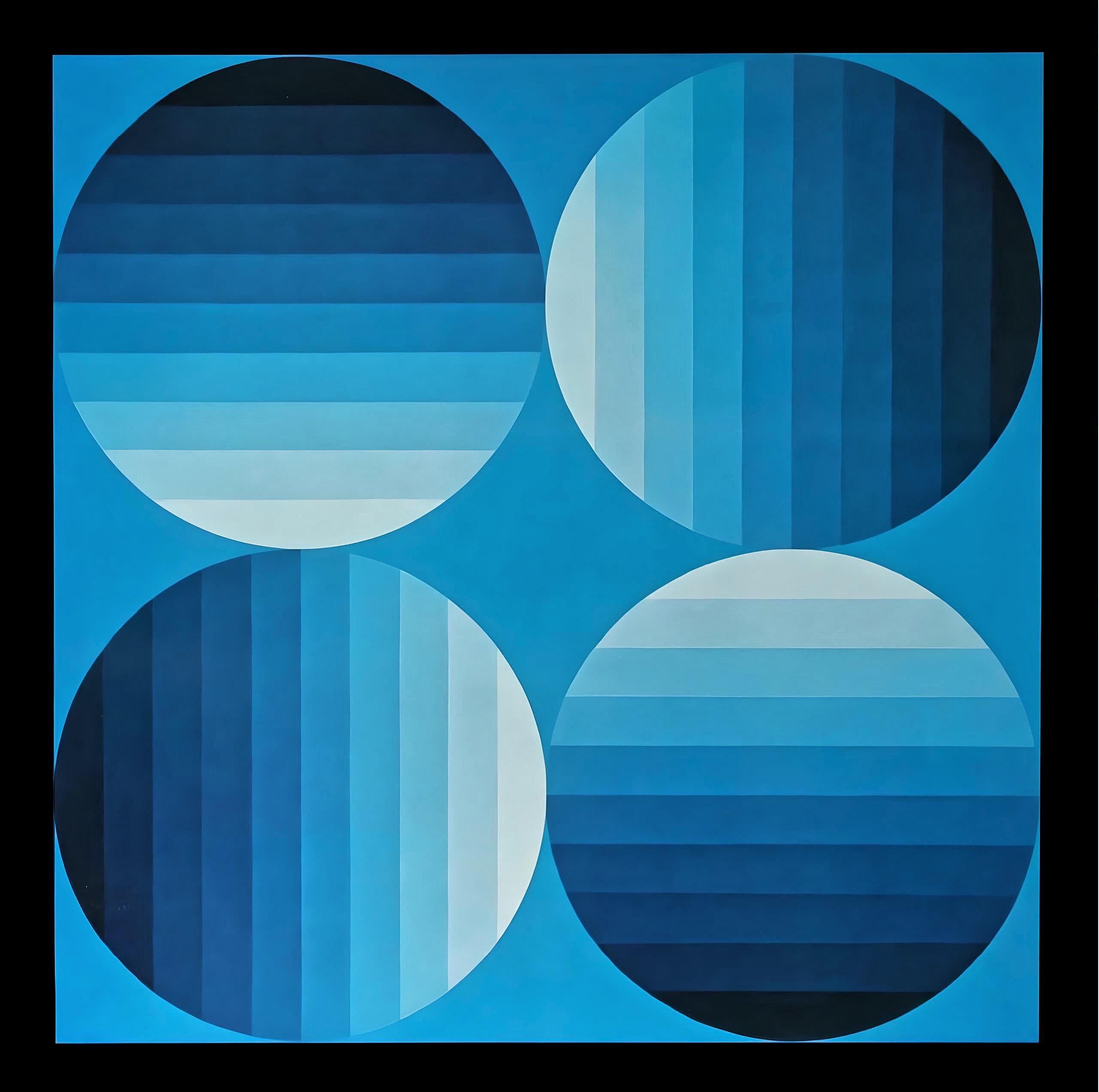 Victor Vasarely Abstract Print - Vasarely, Composition, Progressions (after)