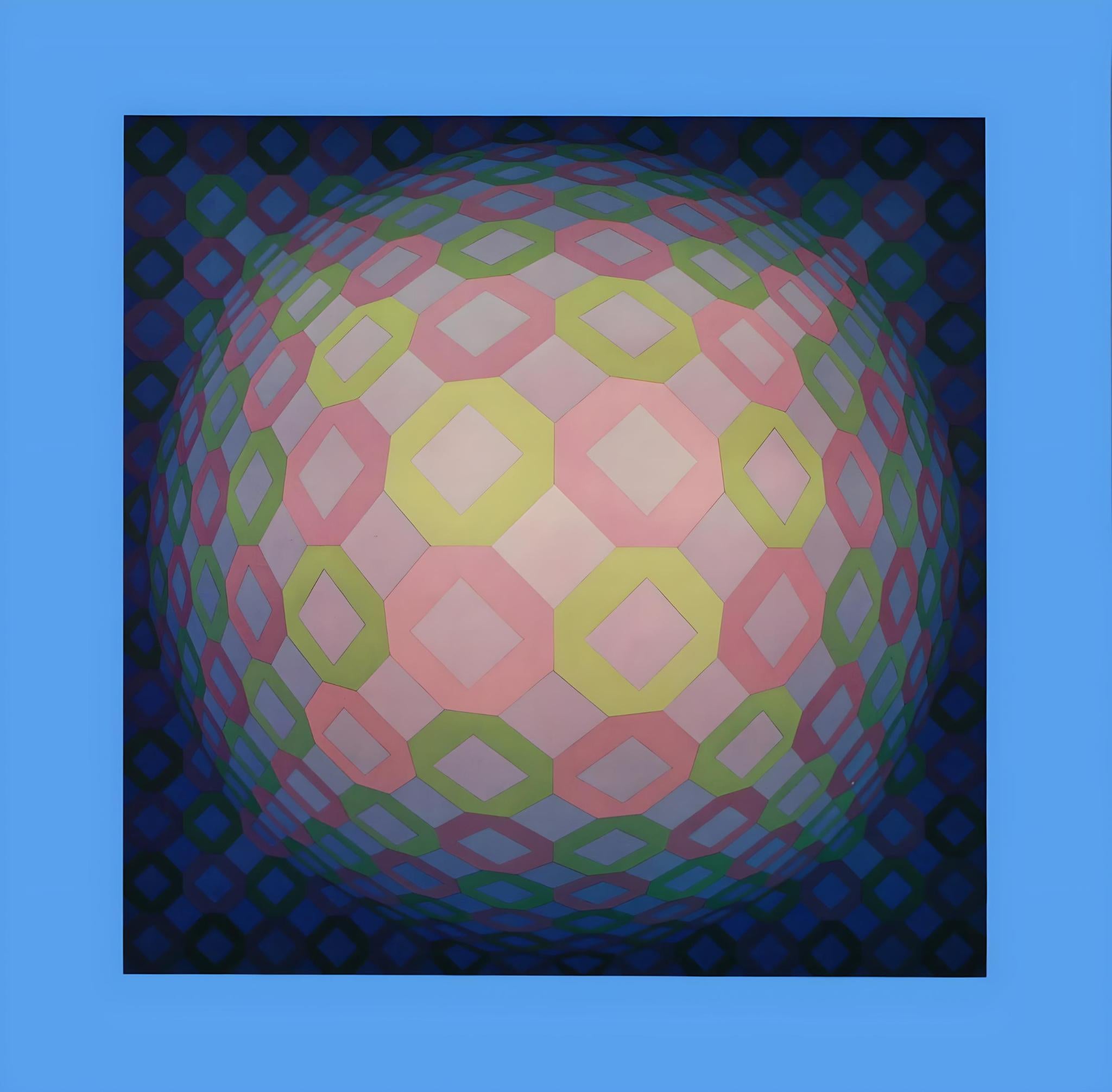 Victor Vasarely Abstract Print - Vasarely, Composition, Structures universelles de l'Octogone (after)
