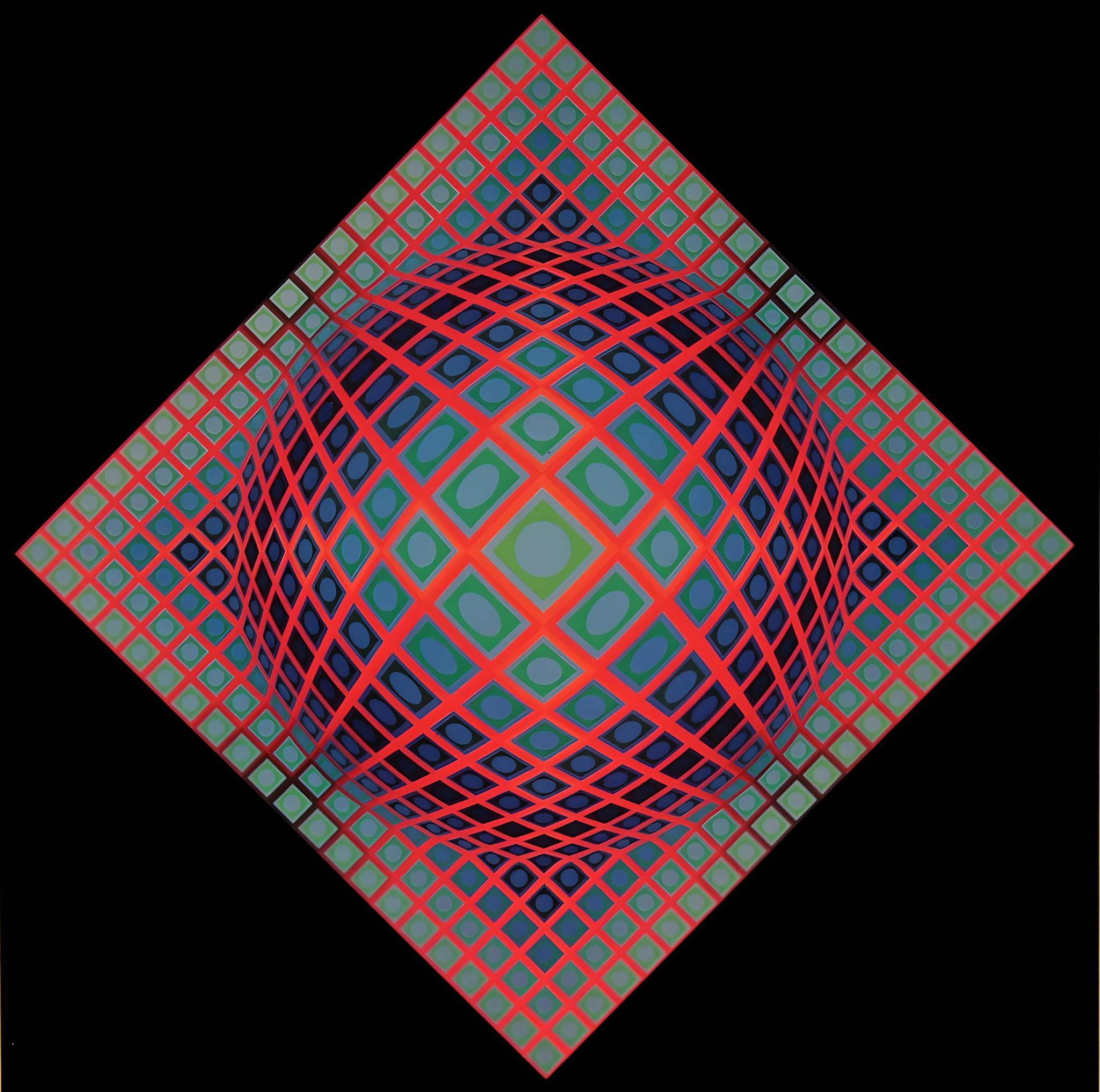 Victor Vasarely Abstract Print - Vasarely, Composition, VEGA (after)