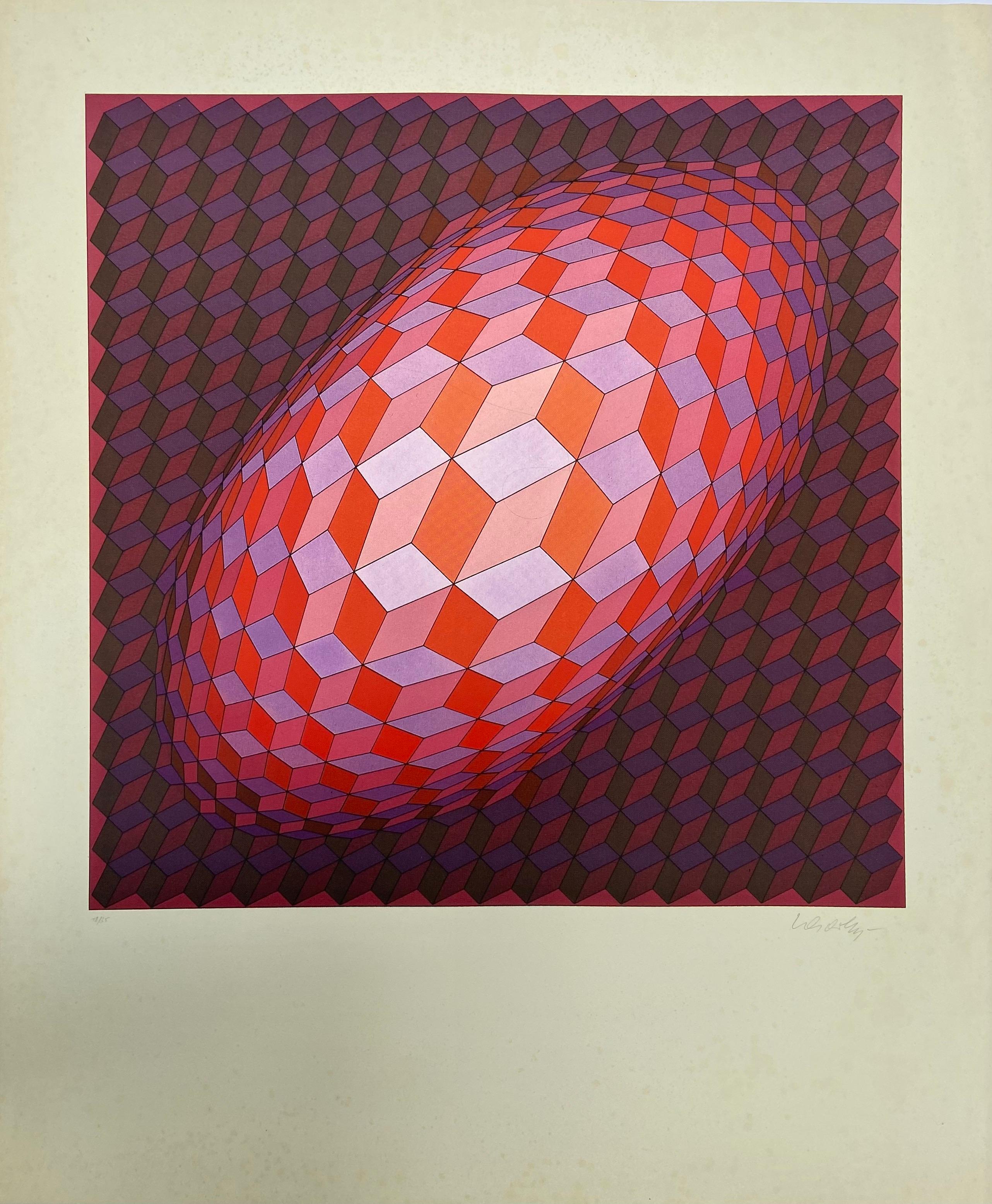 Vasarely - Kinetics 10 - 1965 - Print by Victor Vasarely